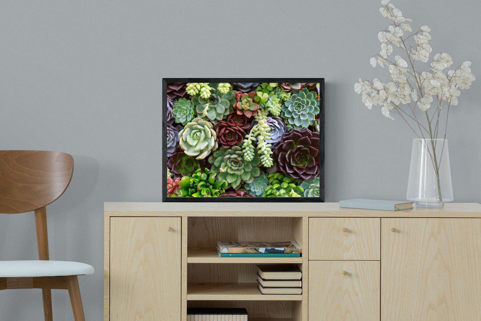 Foliage-Wall_Art-60 x 45cm-Mounted Canvas-Black-Pixalot