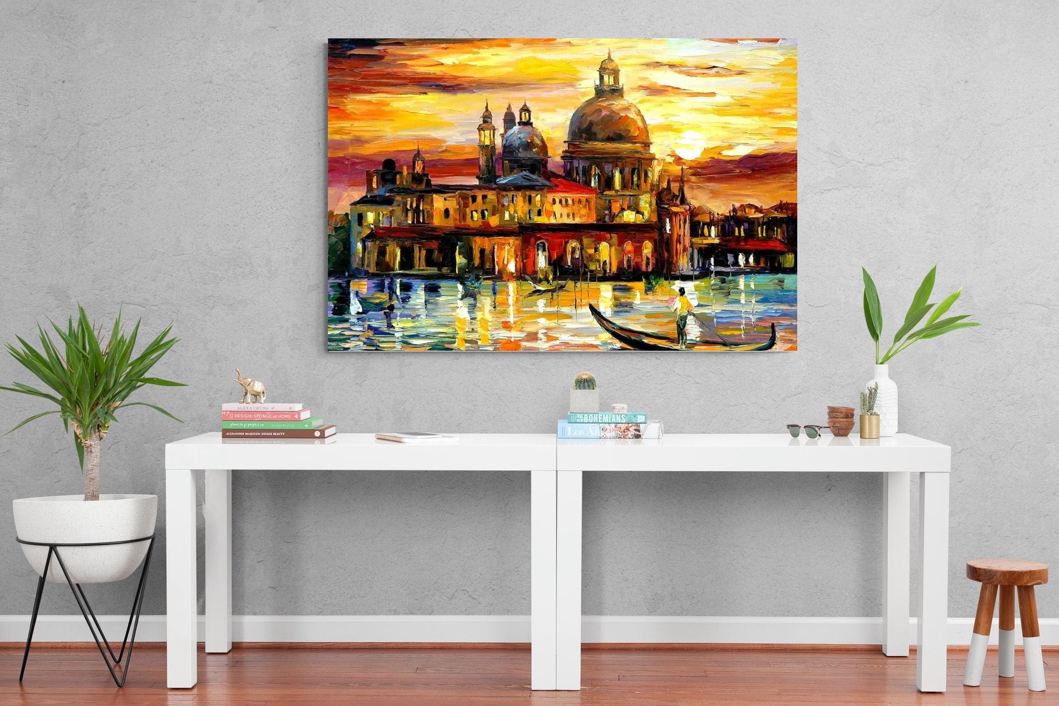 Golden Skies of Venice-Wall_Art-150 x 100cm-Mounted Canvas-No Frame-Pixalot