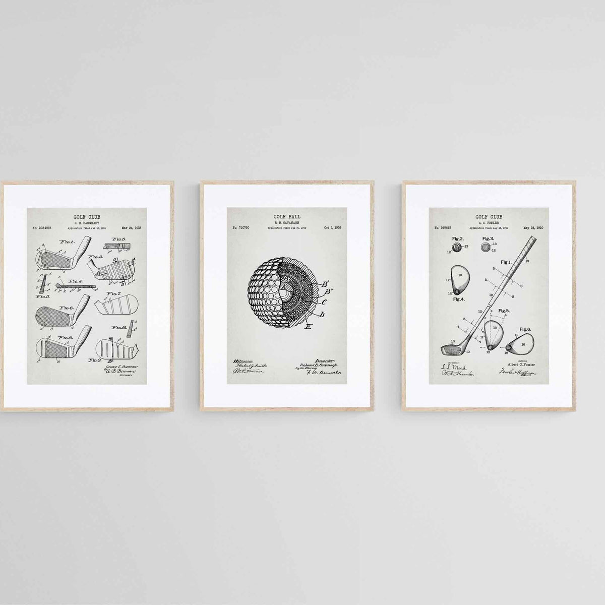 Golf Patents Set Wall Art | Canvas & Framed Prints – Pixalot