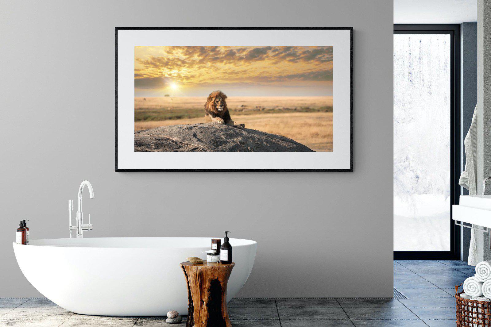 Lion Rock-Wall_Art-180 x 110cm-Framed Print-Black-Pixalot