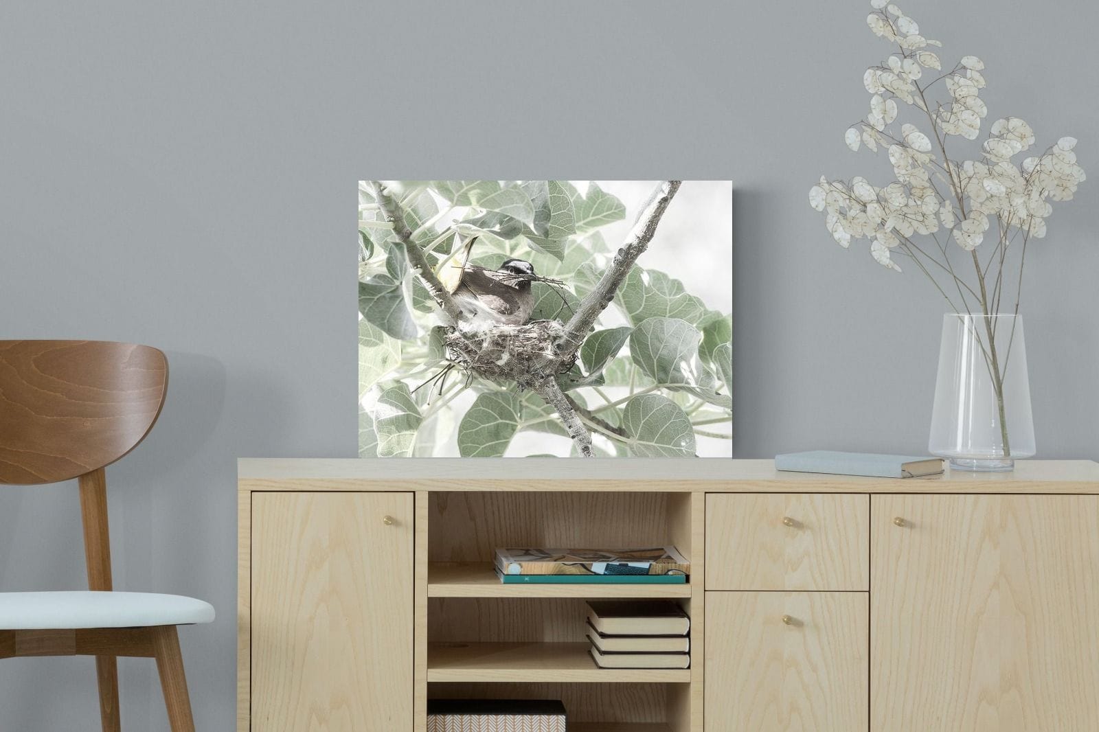 Nesting Bulbul-Wall_Art-60 x 45cm-Mounted Canvas-No Frame-Pixalot