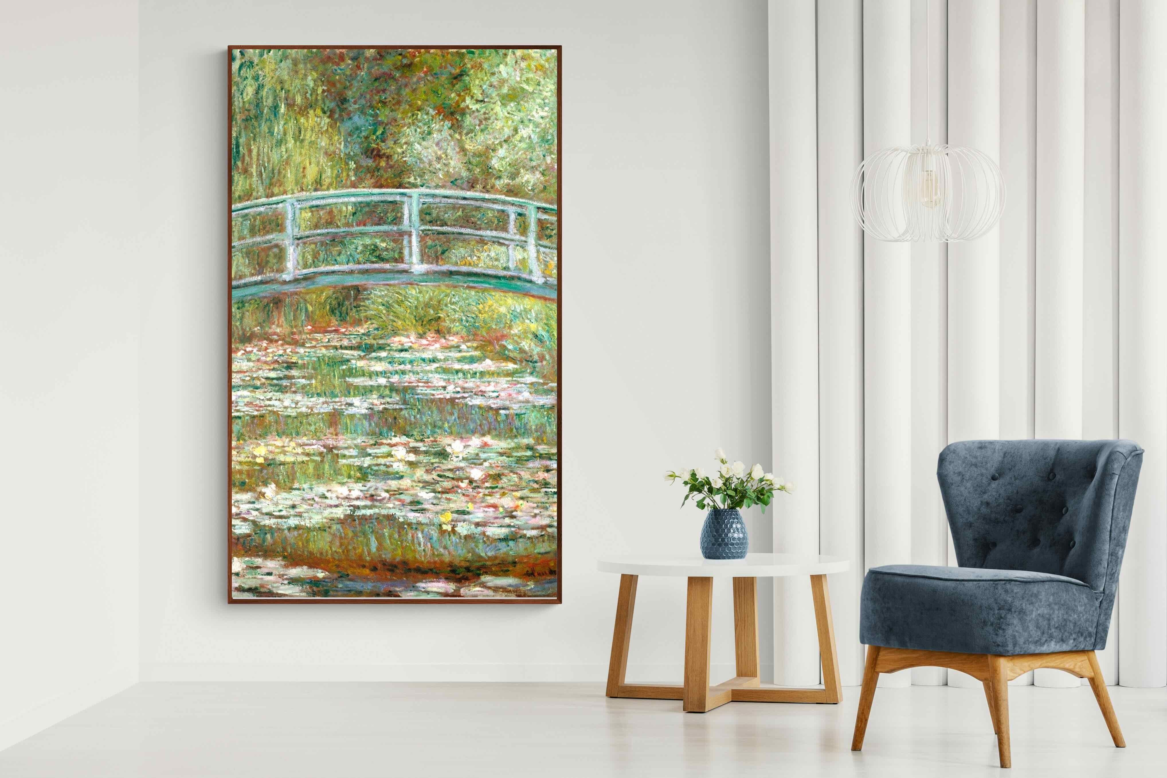 Pixalot Bridge over a Pond of Water Lilies