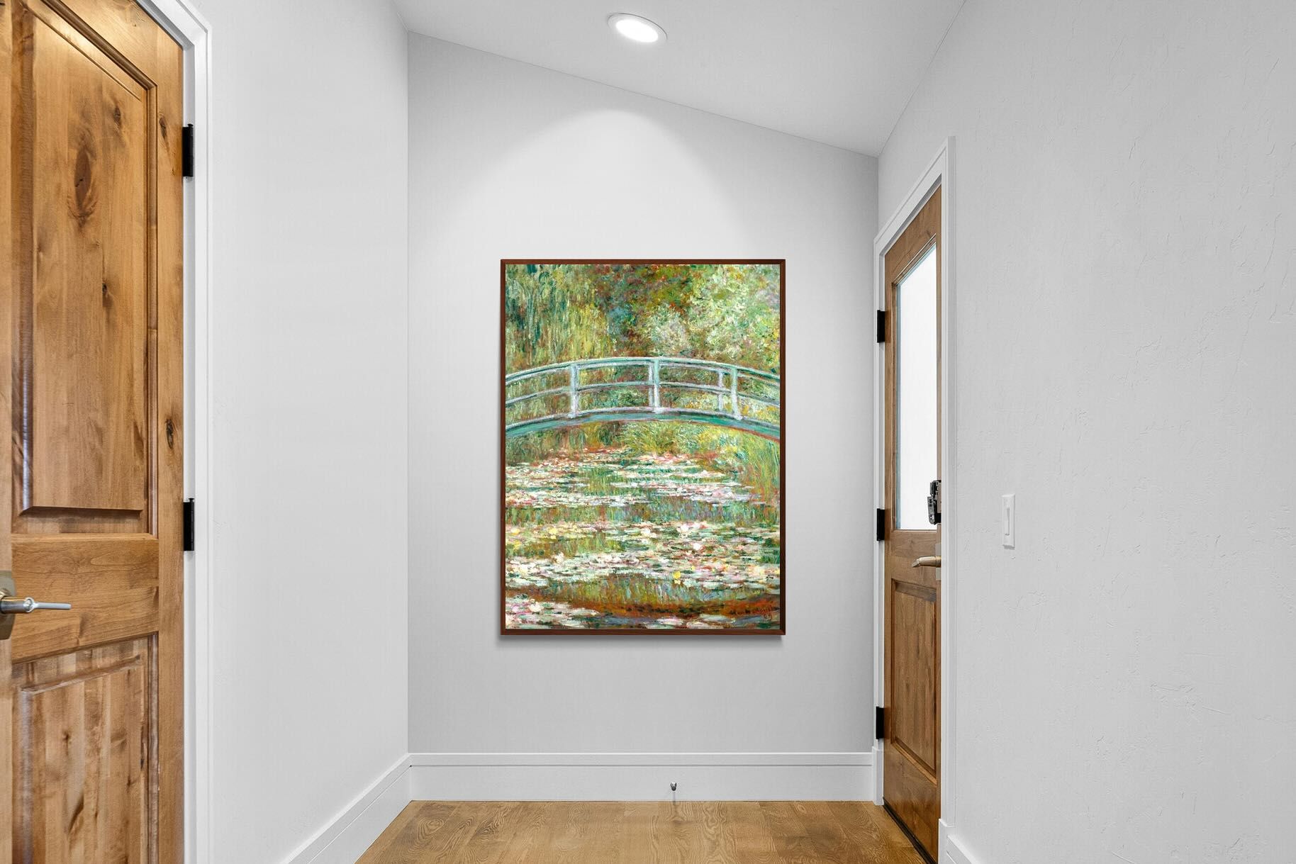 Pixalot Bridge over a Pond of Water Lilies