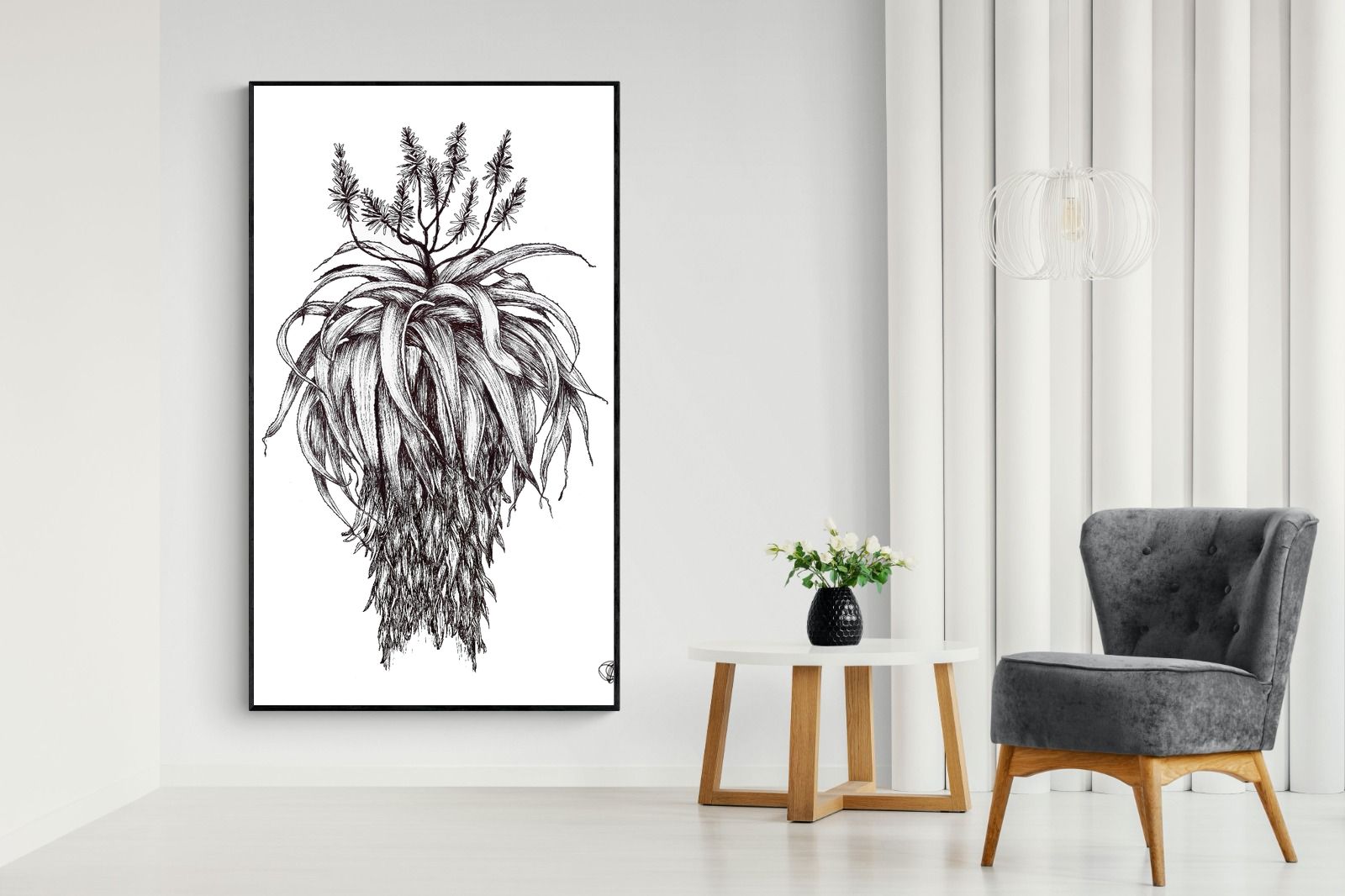 Pixalot Full Flowering Aloe Illustration