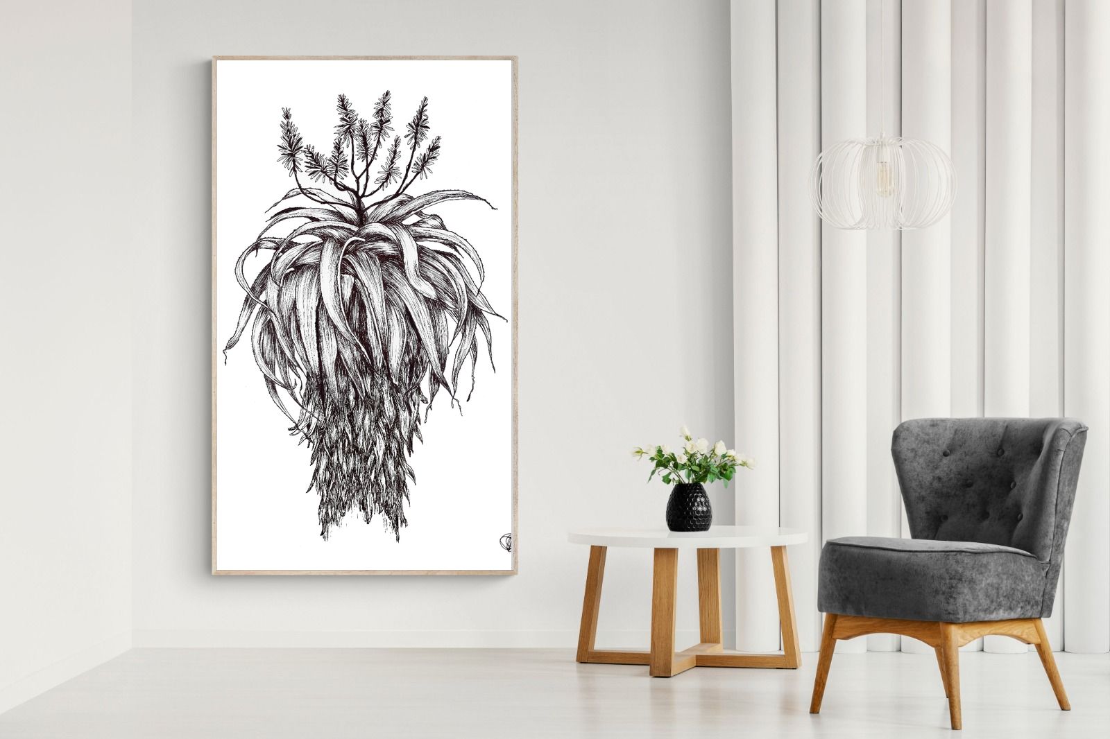 Pixalot Full Flowering Aloe Illustration
