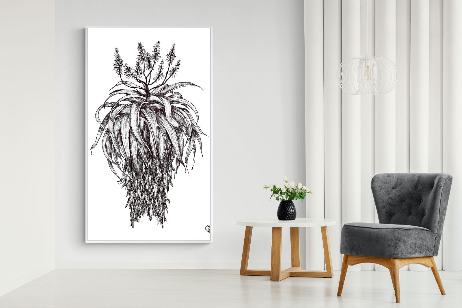 Pixalot Full Flowering Aloe Illustration
