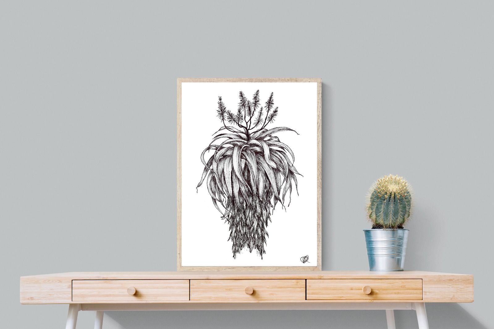 Pixalot Full Flowering Aloe Illustration