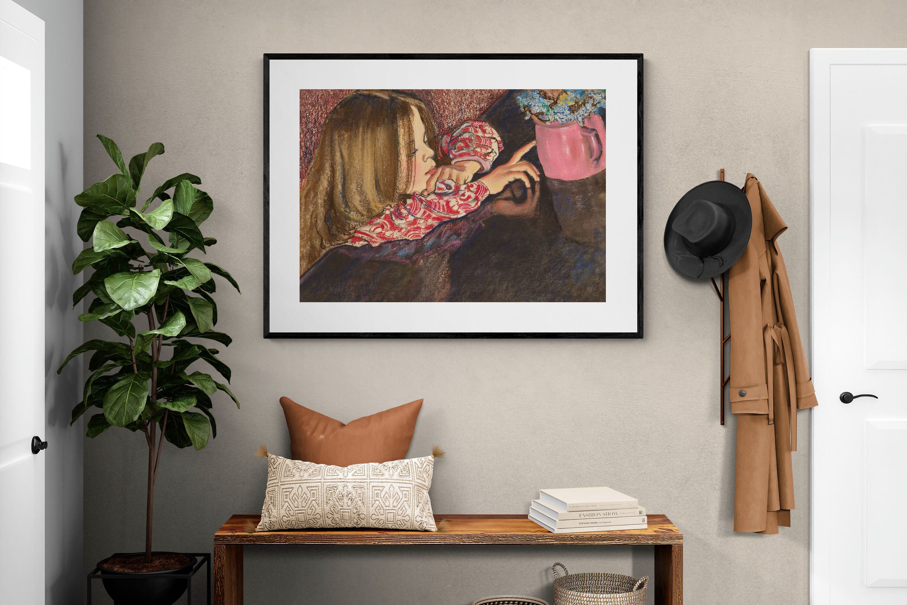 Pixalot Girl with a Vase of Flowers