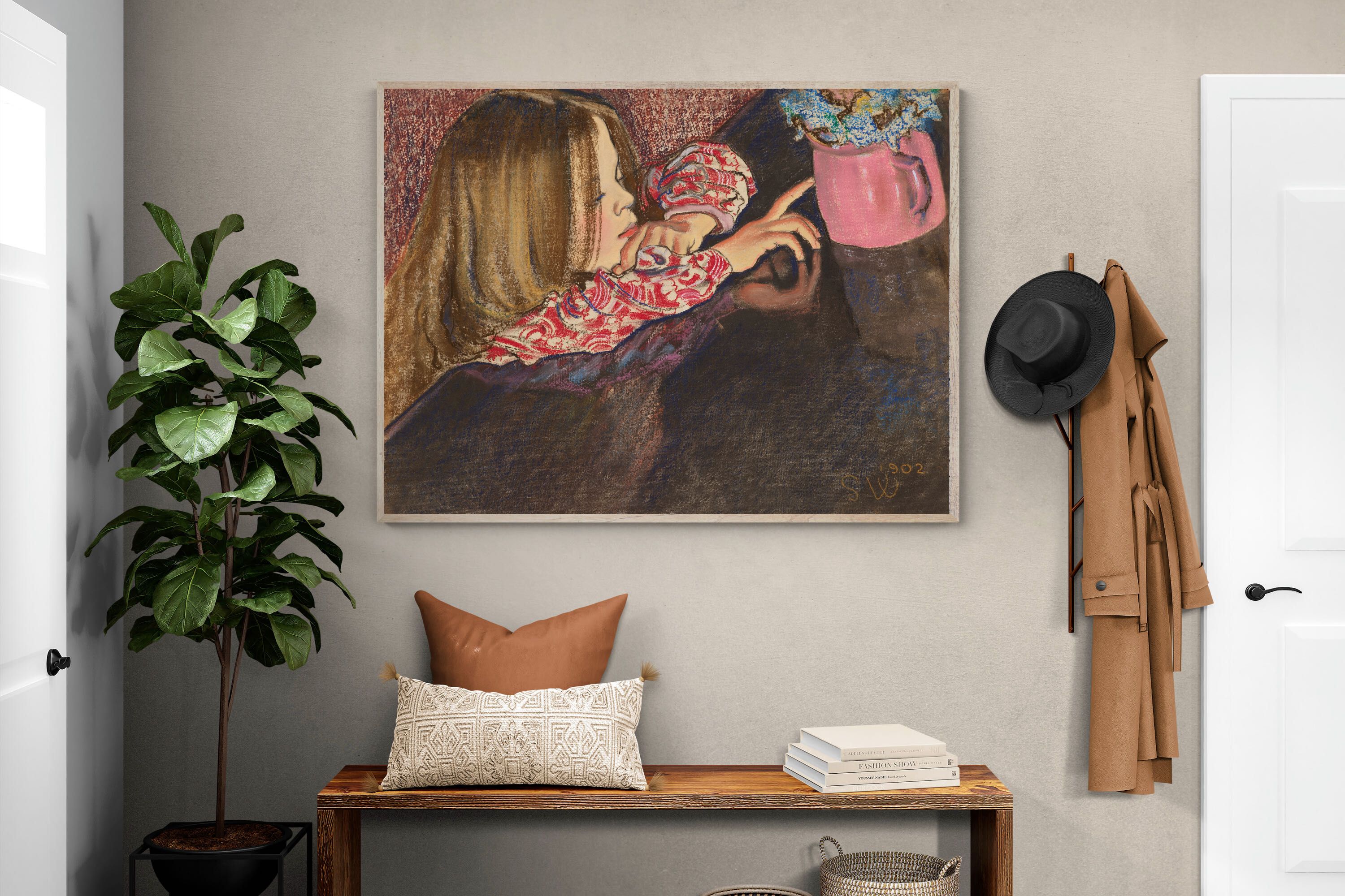 Pixalot Girl with a Vase of Flowers