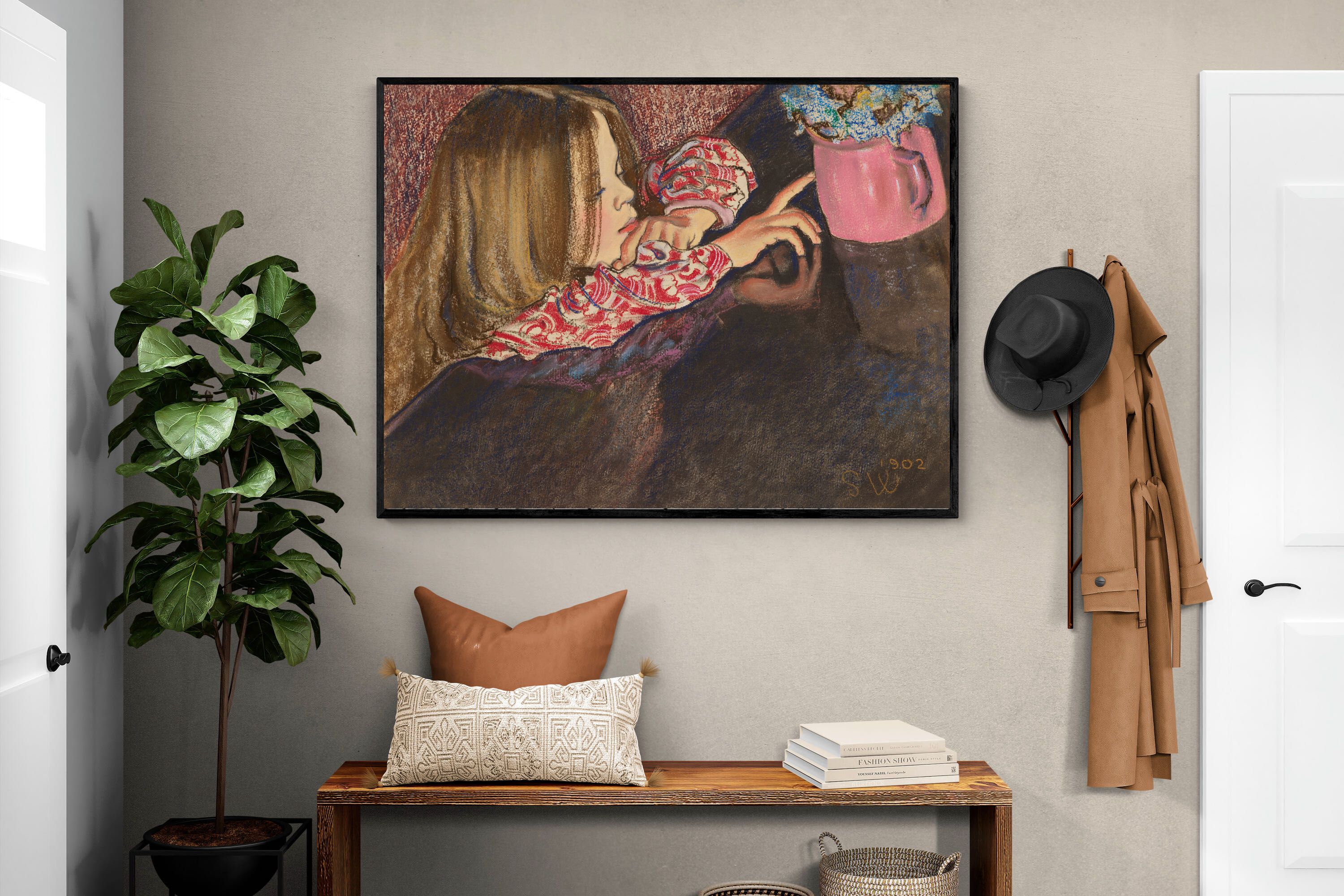 Pixalot Girl with a Vase of Flowers