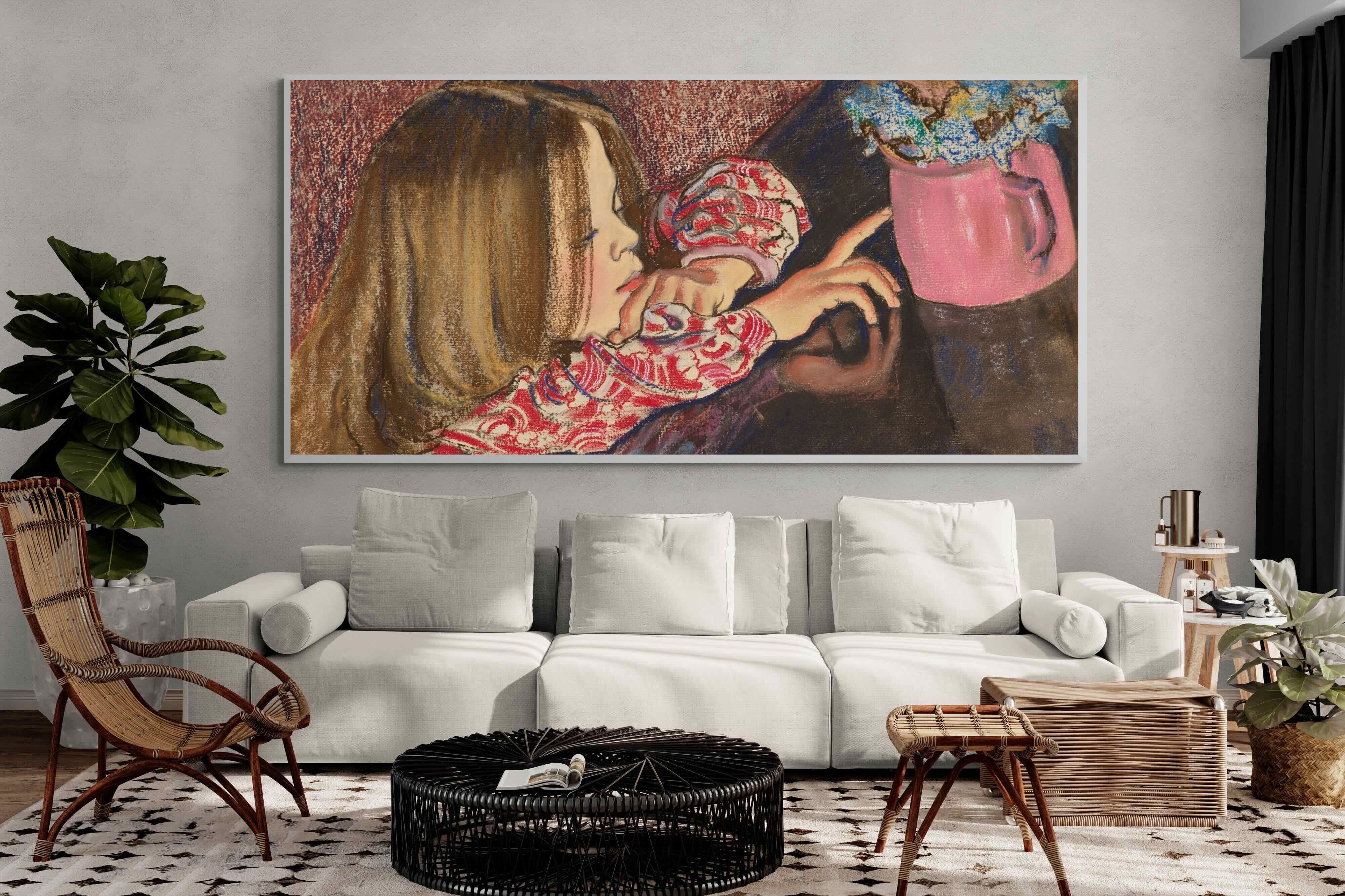 Pixalot Girl with a Vase of Flowers