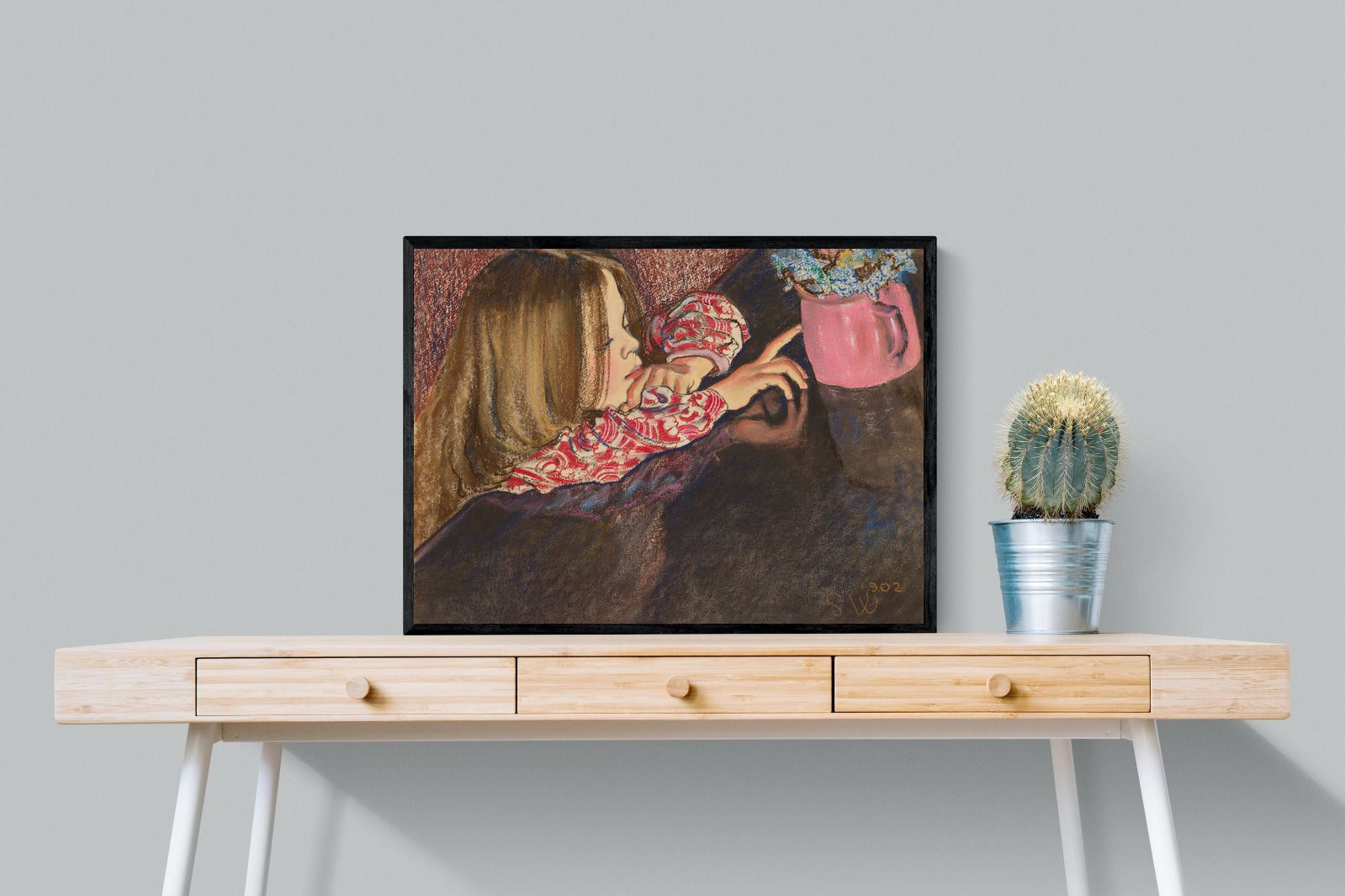 Pixalot Girl with a Vase of Flowers