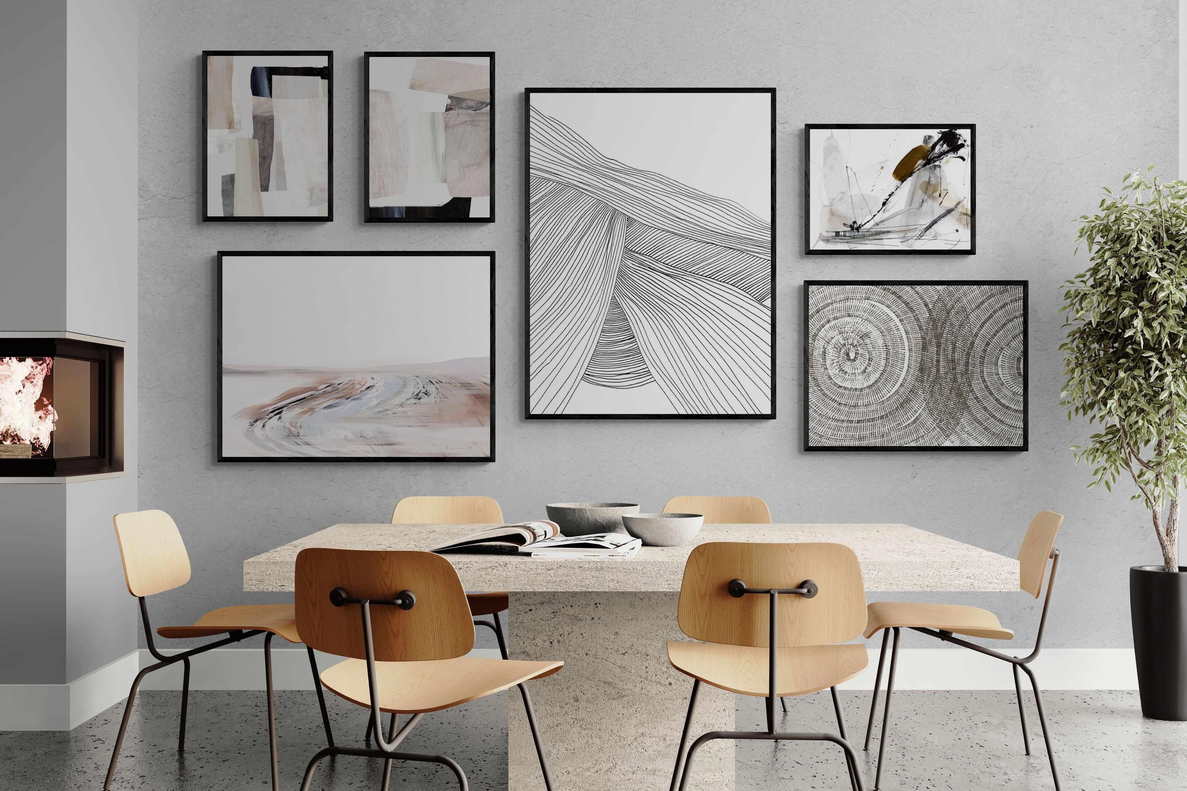 Hobday "Tranquil" Gallery Wall Set-Wall_Art-Mounted Canvas-Black-Pixalot