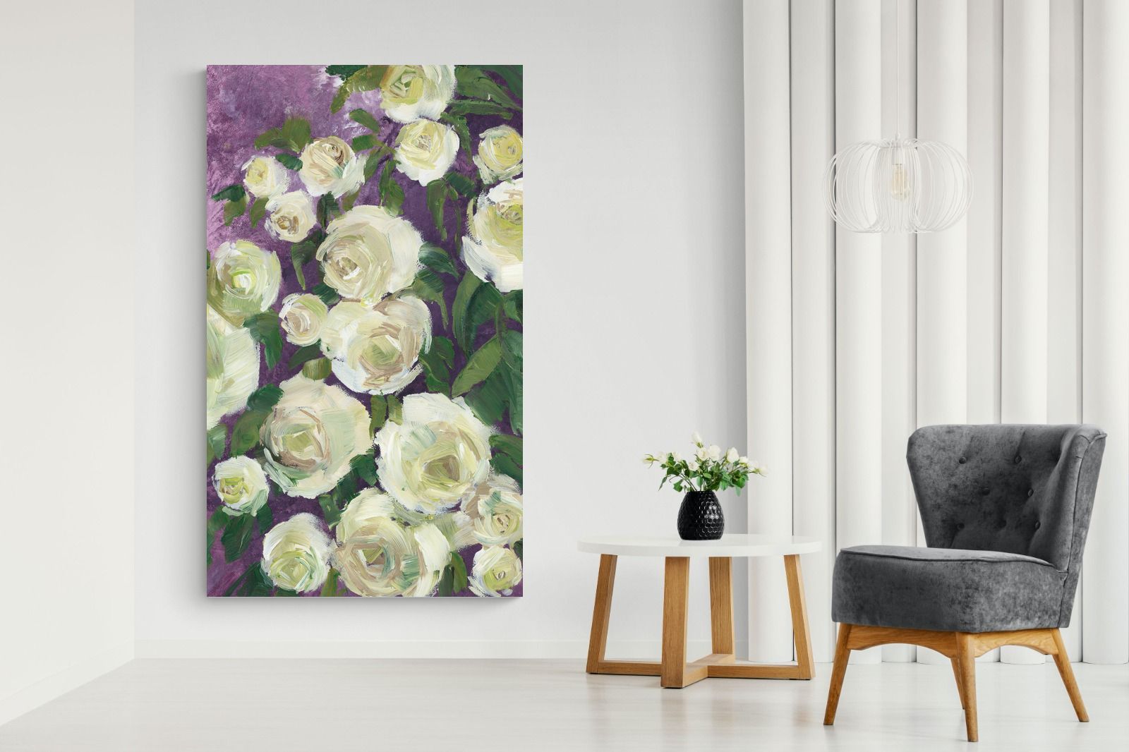 Pixalot Ivory Blooms on Plum