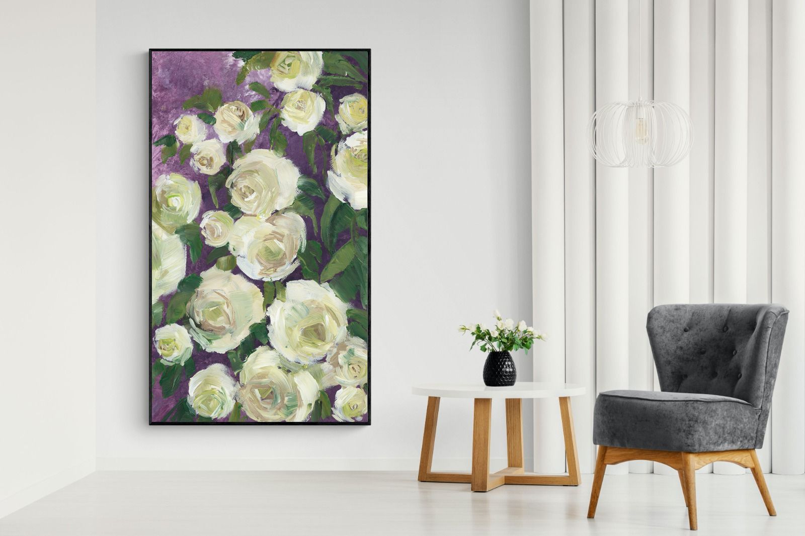 Pixalot Ivory Blooms on Plum