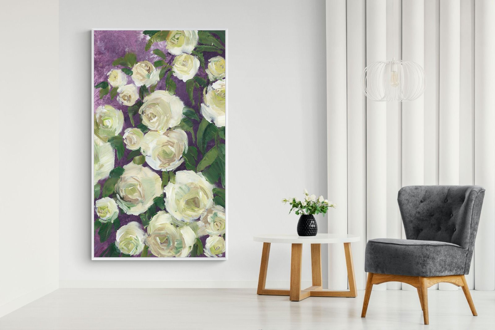 Pixalot Ivory Blooms on Plum