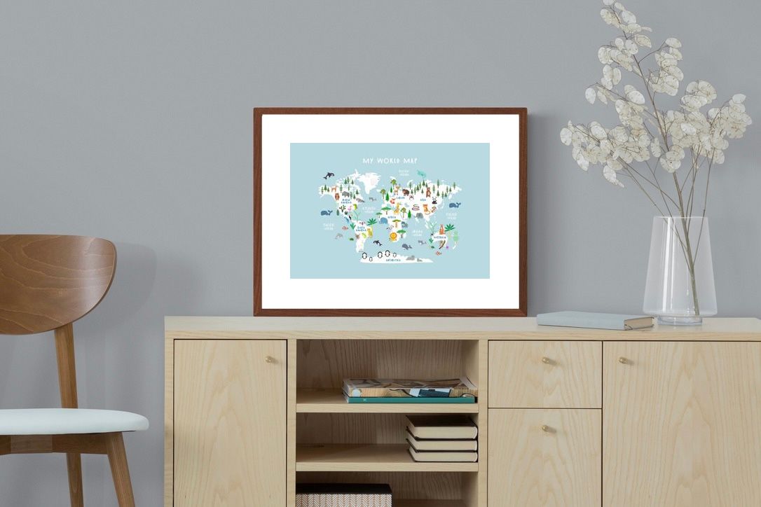 Pixalot Kids World Map (Blue)