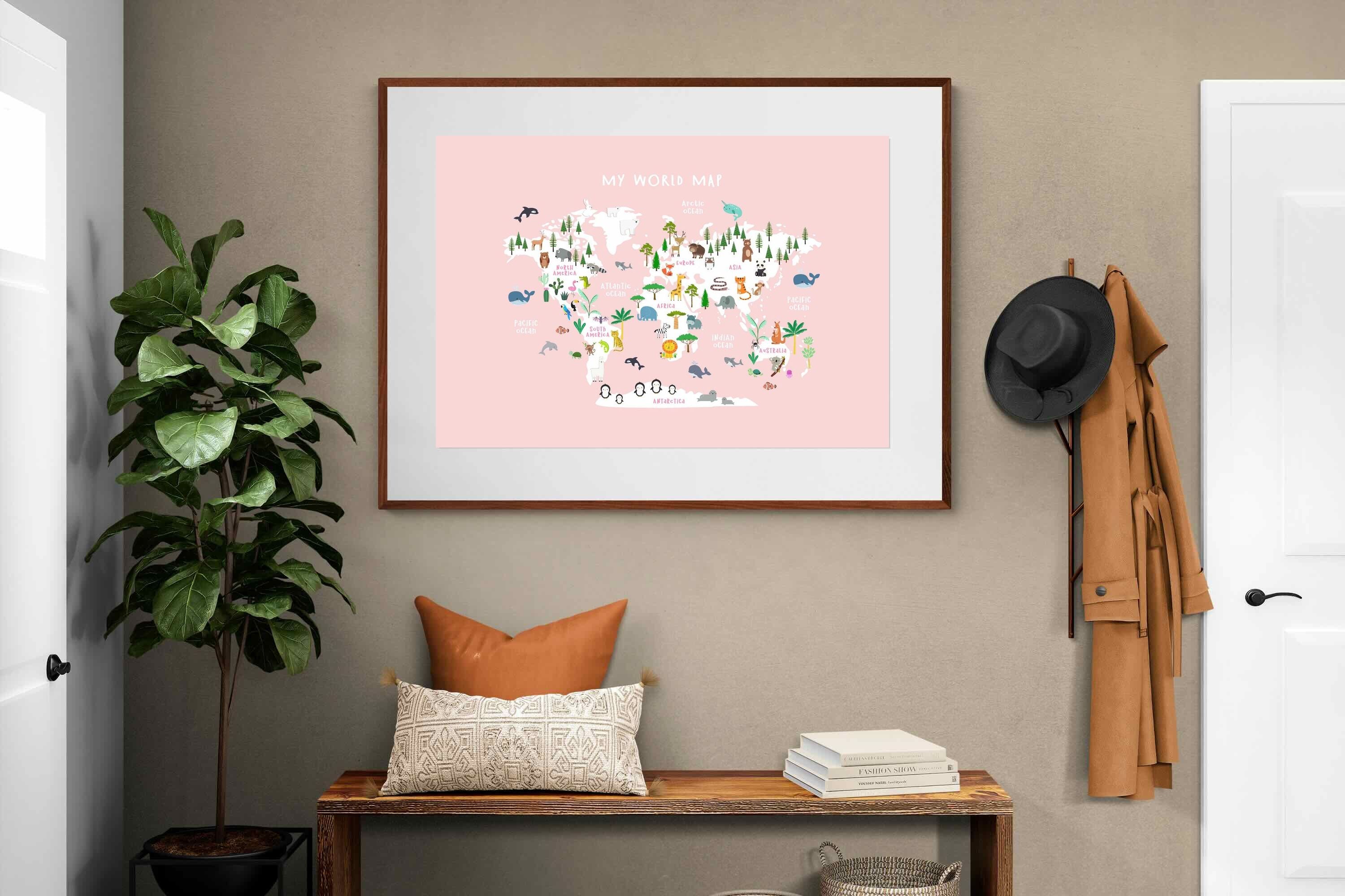 Pixalot Kids World Map (Pink)