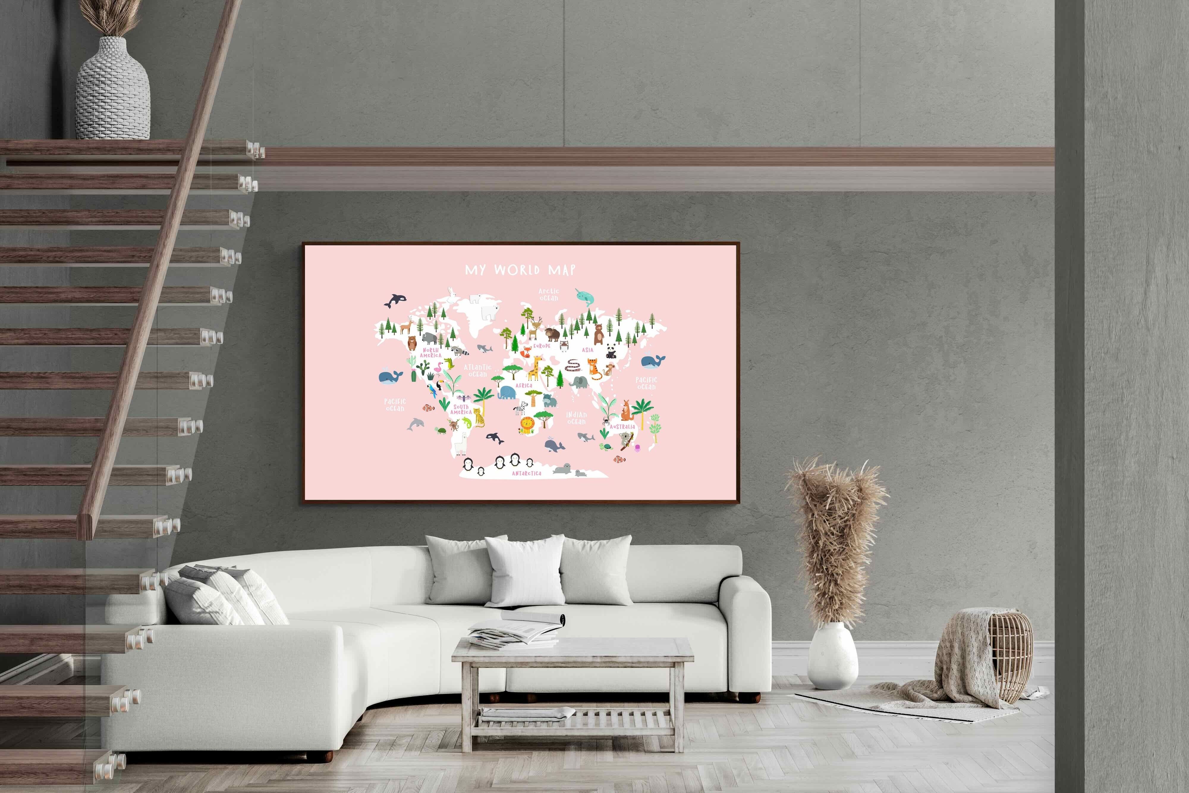 Pixalot Kids World Map (Pink)