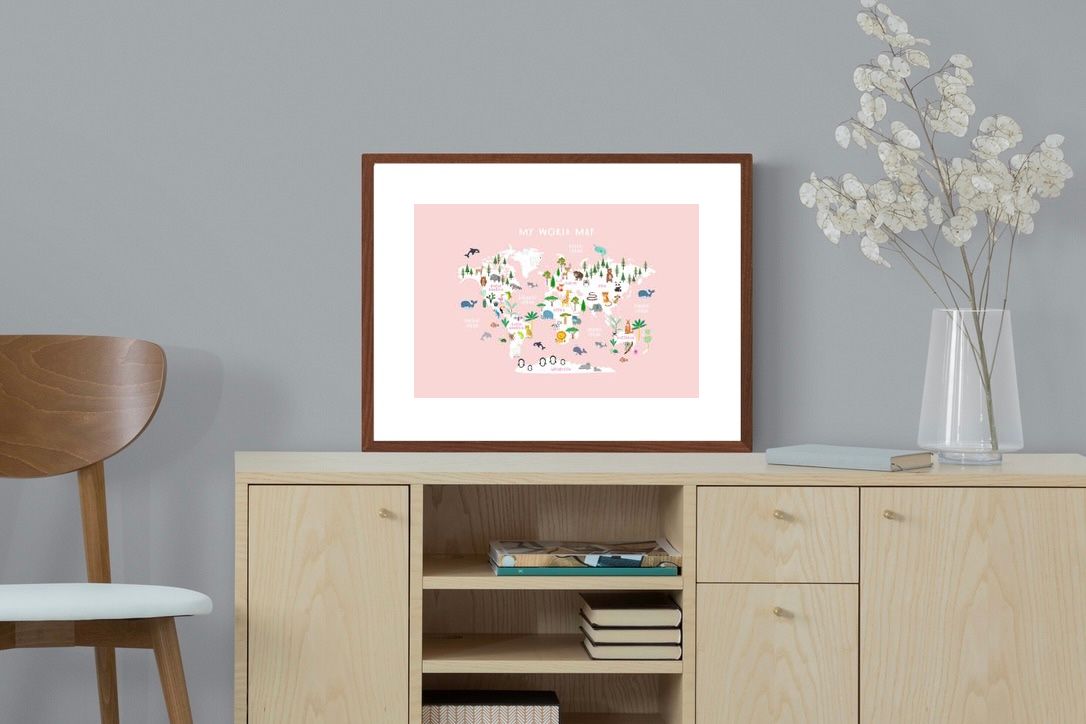 Pixalot Kids World Map (Pink)