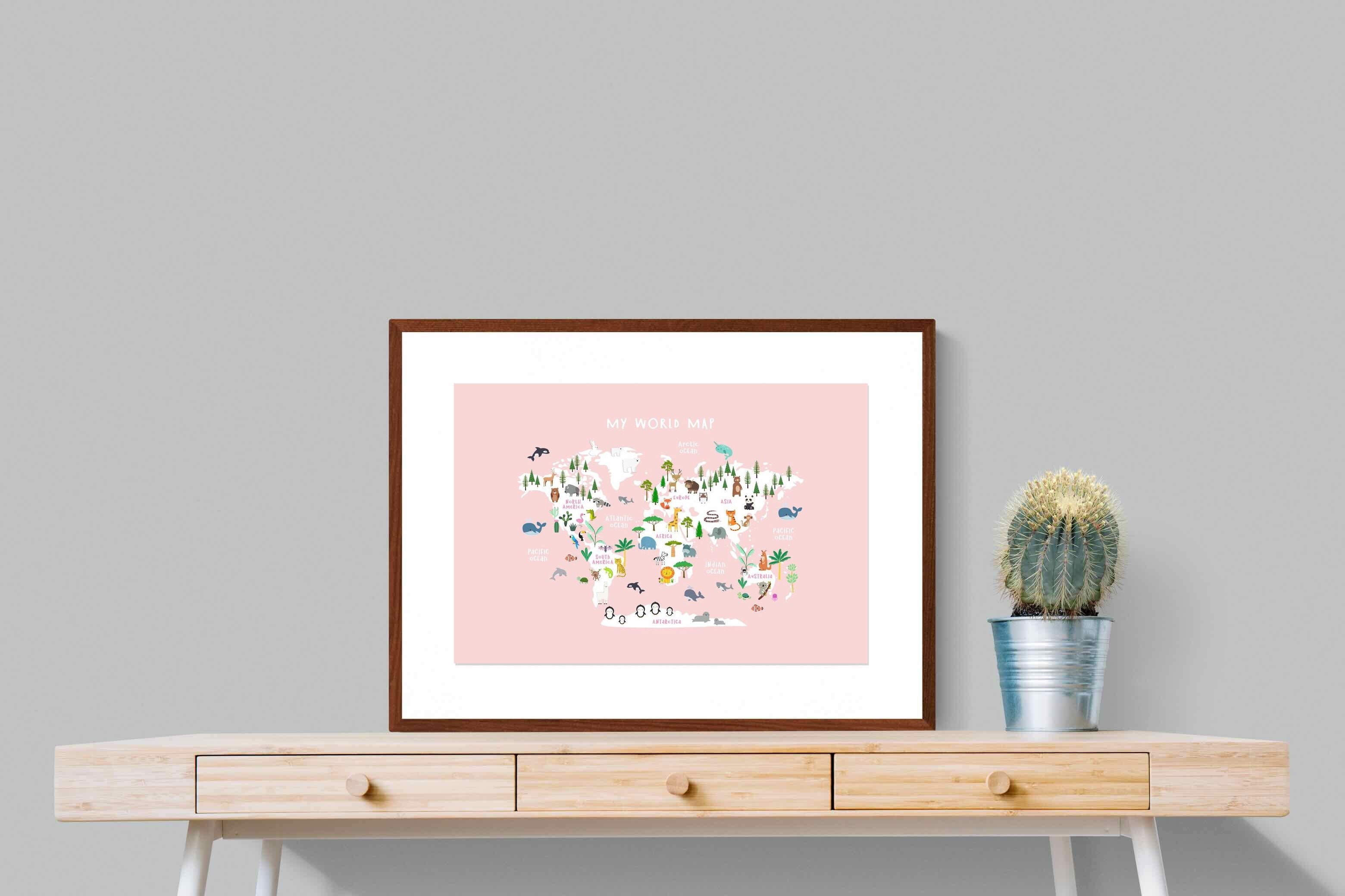 Pixalot Kids World Map (Pink)