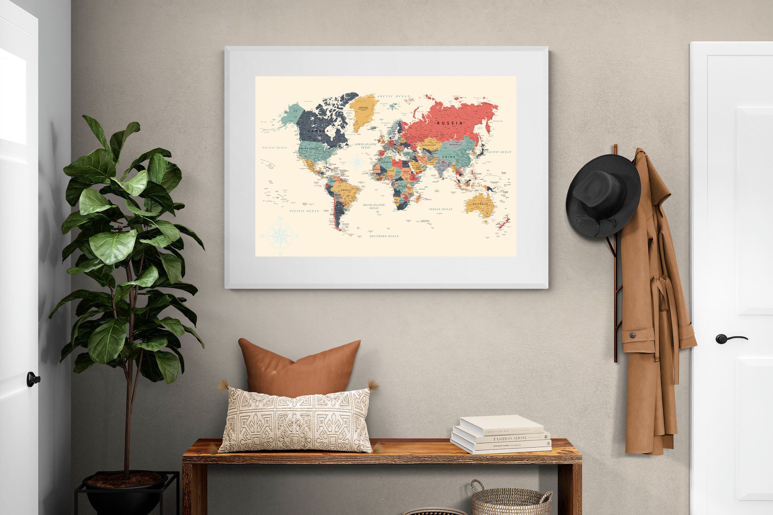 Pixalot Muted Tones World Map