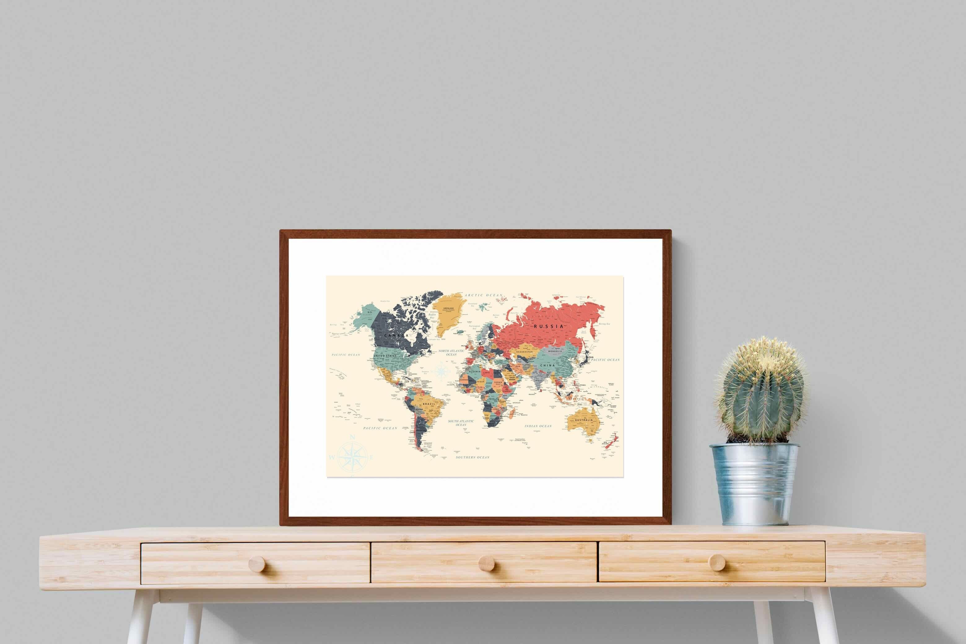 Pixalot Muted Tones World Map