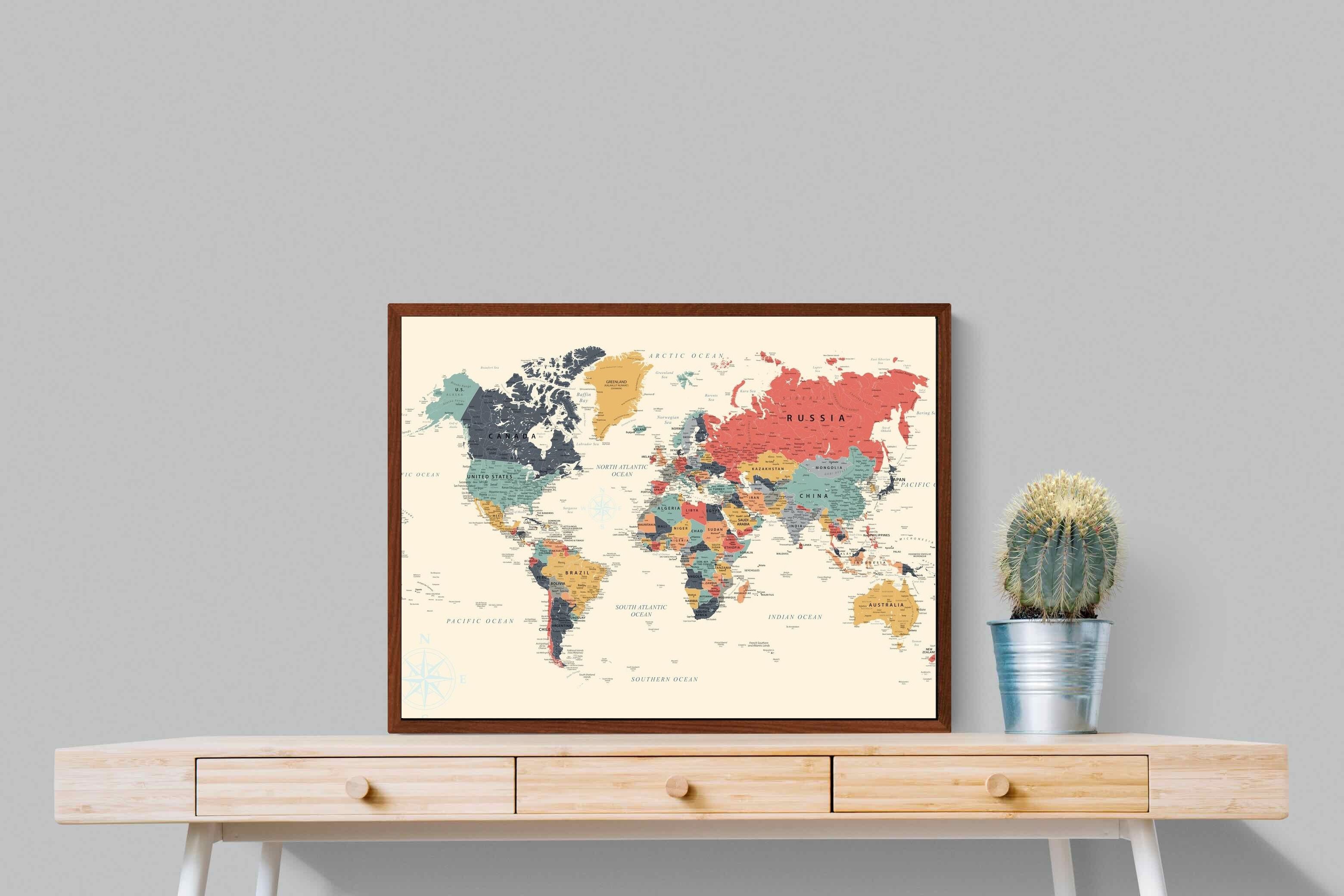 Pixalot Muted Tones World Map