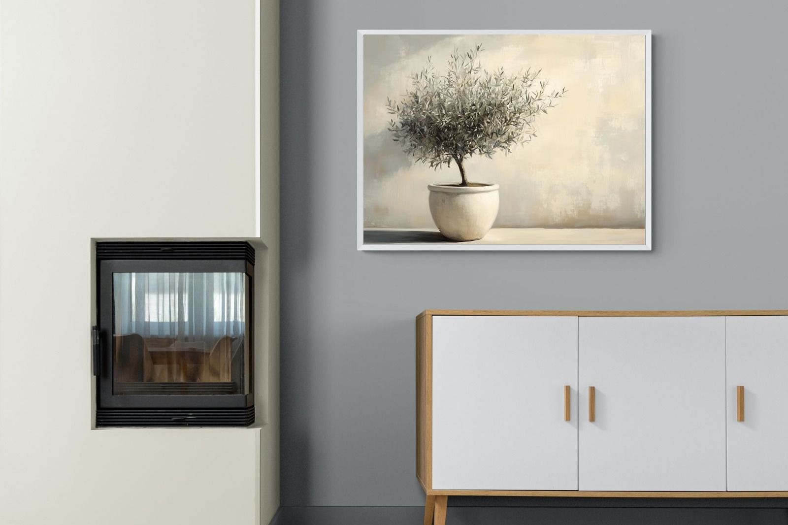 Pixalot Olive Tree in White Pot