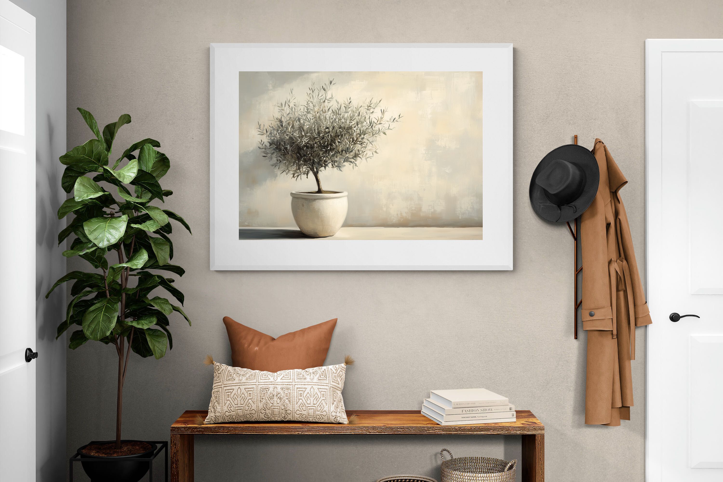 Pixalot Olive Tree in White Pot