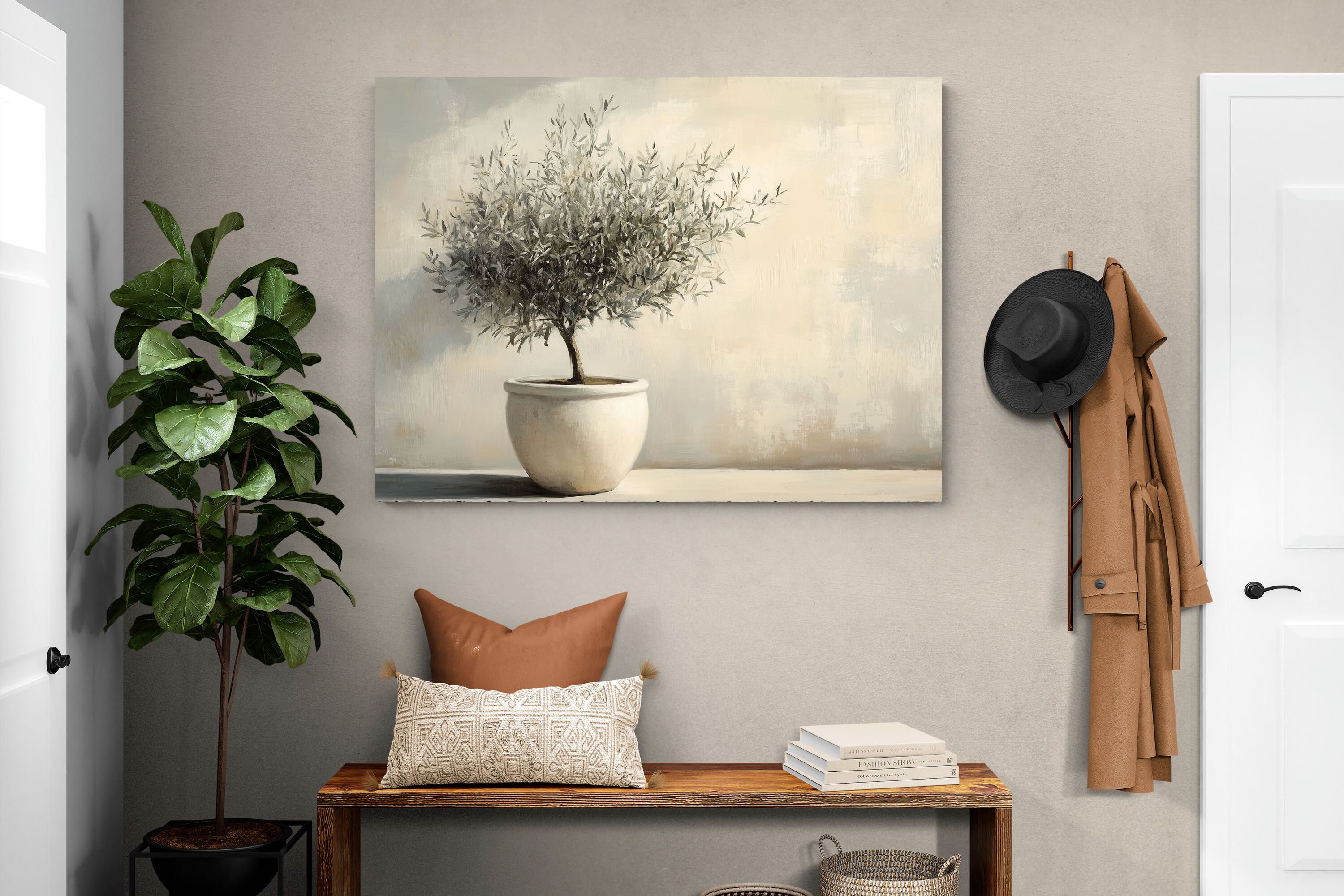 Pixalot Olive Tree in White Pot
