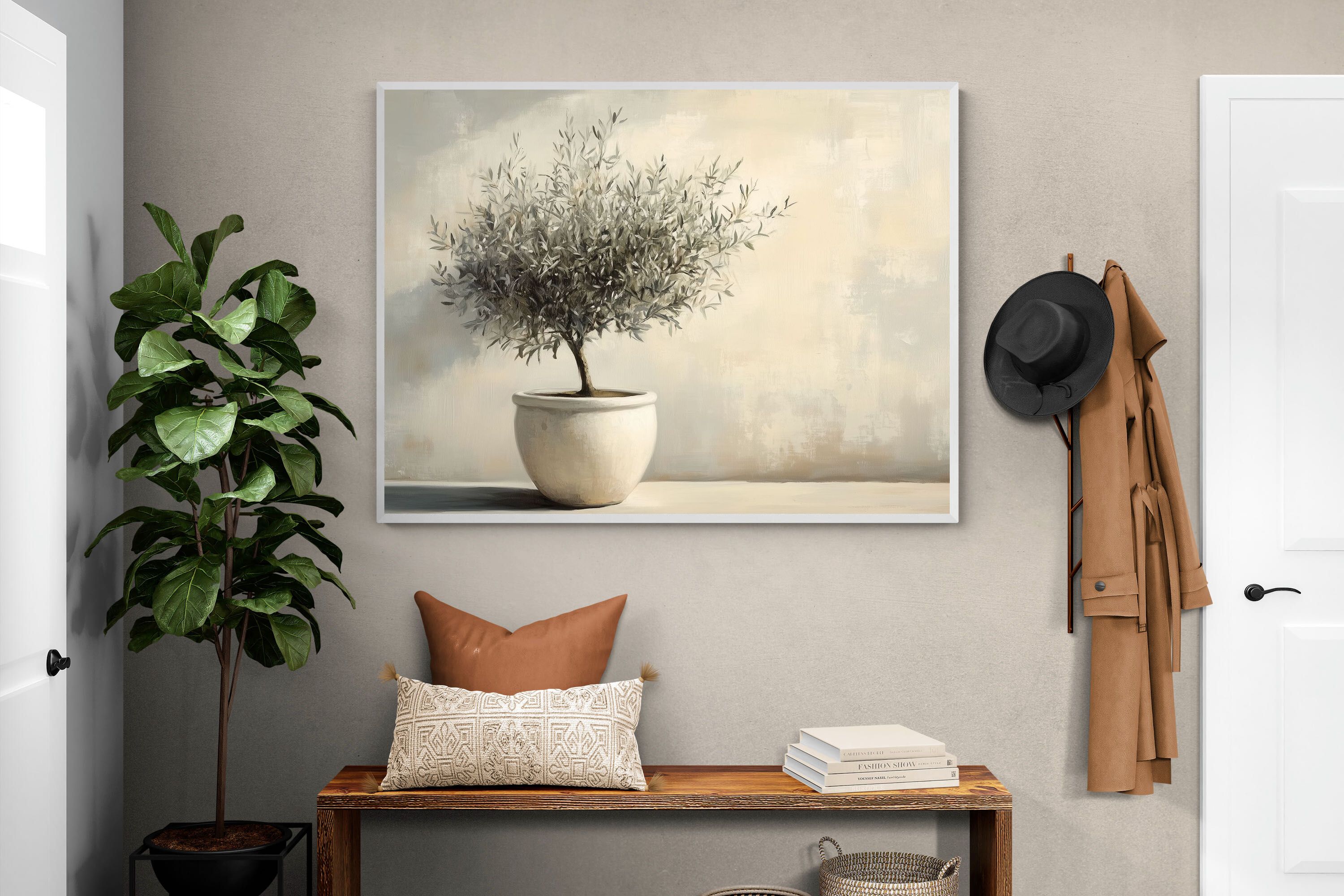 Pixalot Olive Tree in White Pot