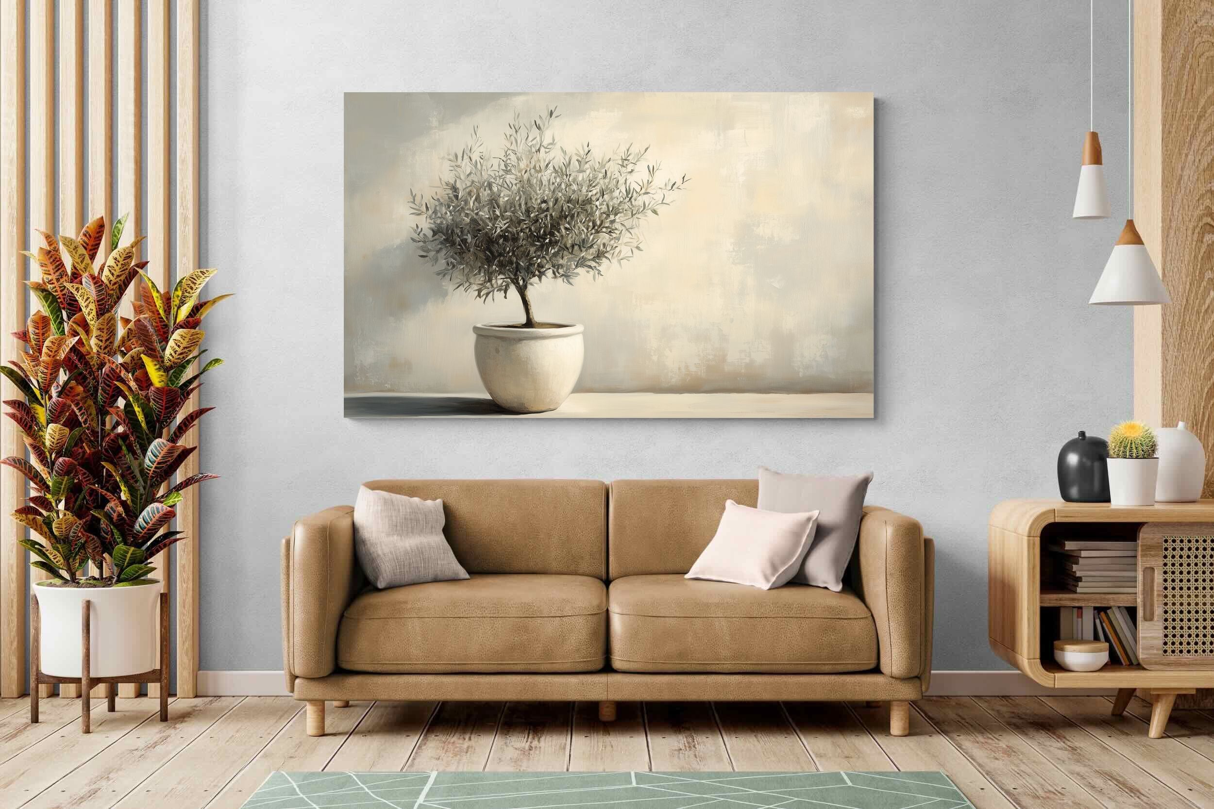 Pixalot Olive Tree in White Pot