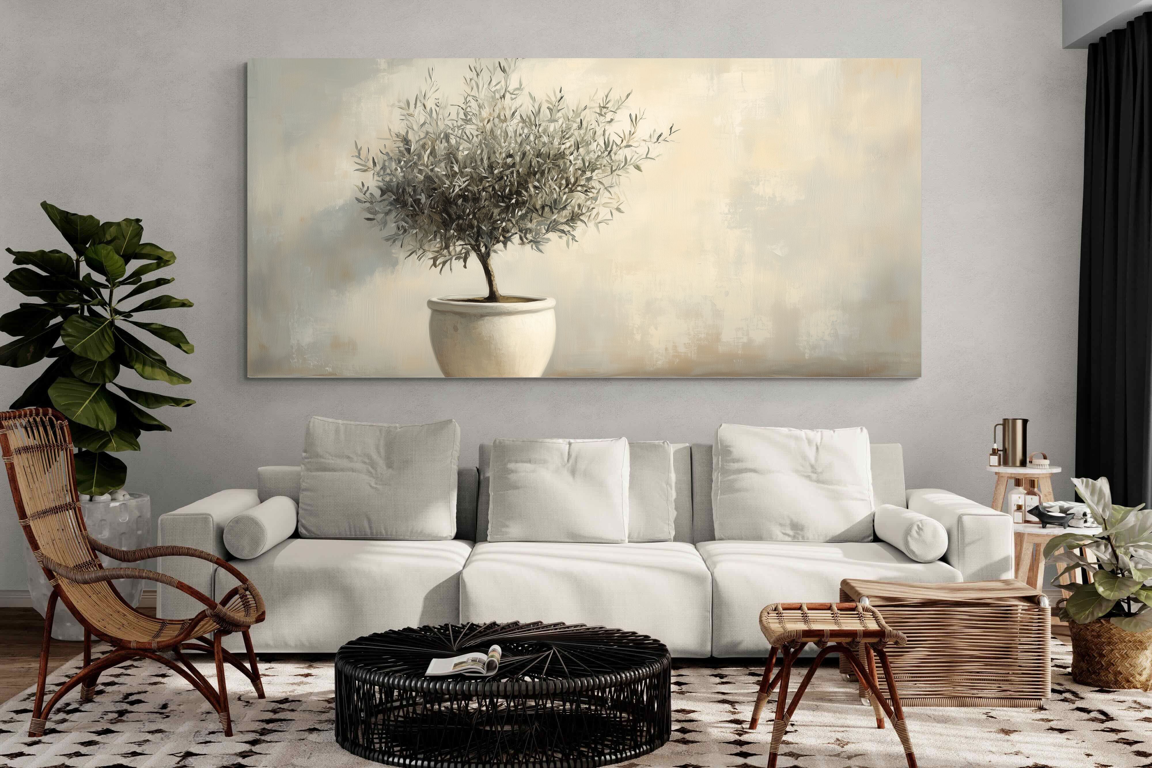 Pixalot Olive Tree in White Pot