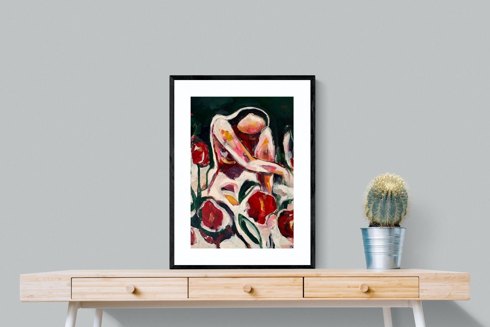 Pixalot Woman Among Red Flowers