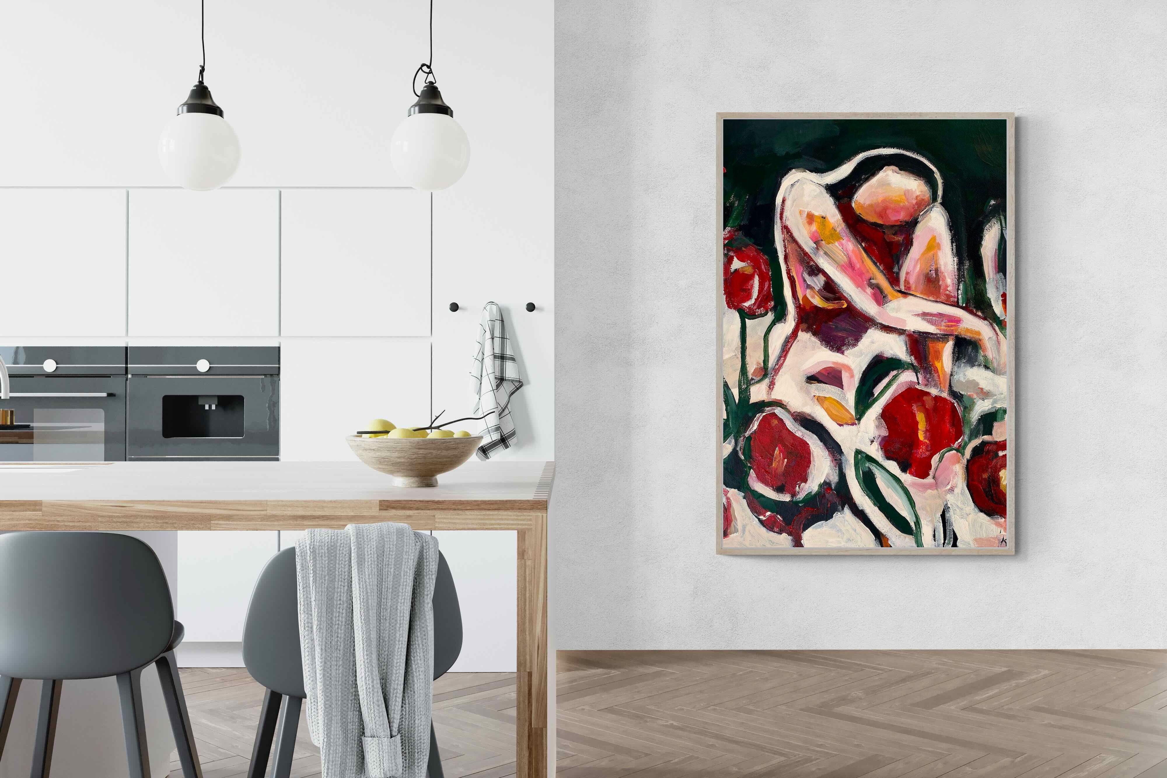 Pixalot Woman Among Red Flowers