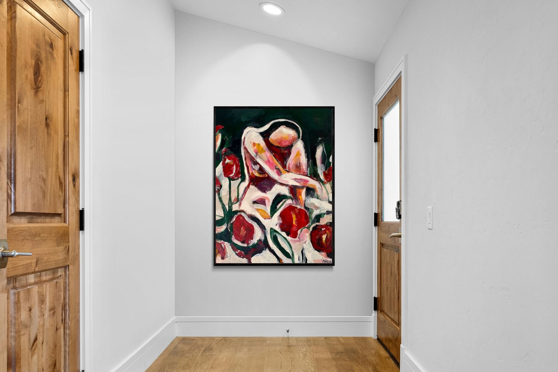 Pixalot Woman Among Red Flowers