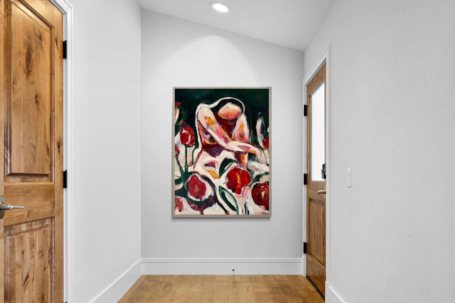 Pixalot Woman Among Red Flowers