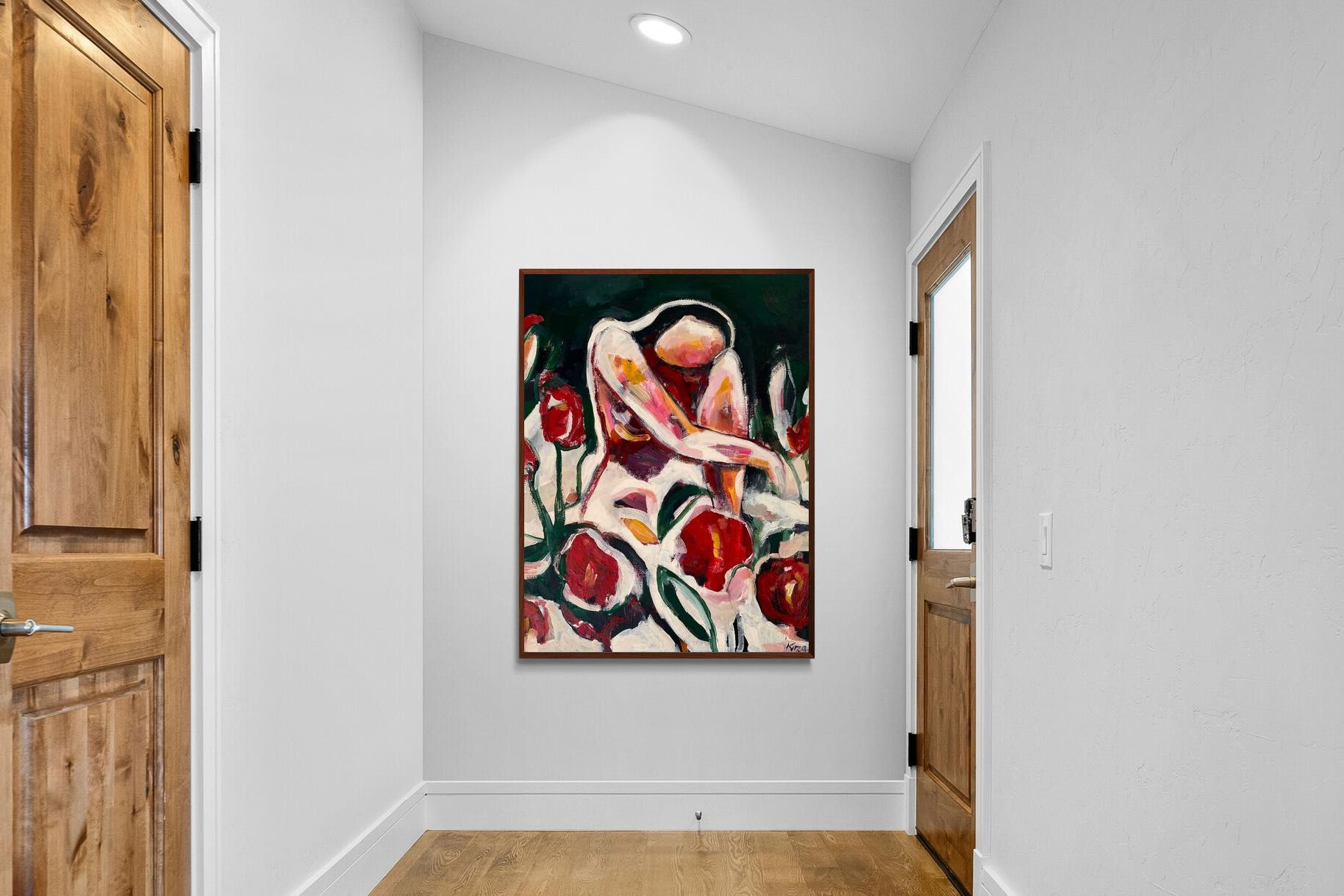 Pixalot Woman Among Red Flowers