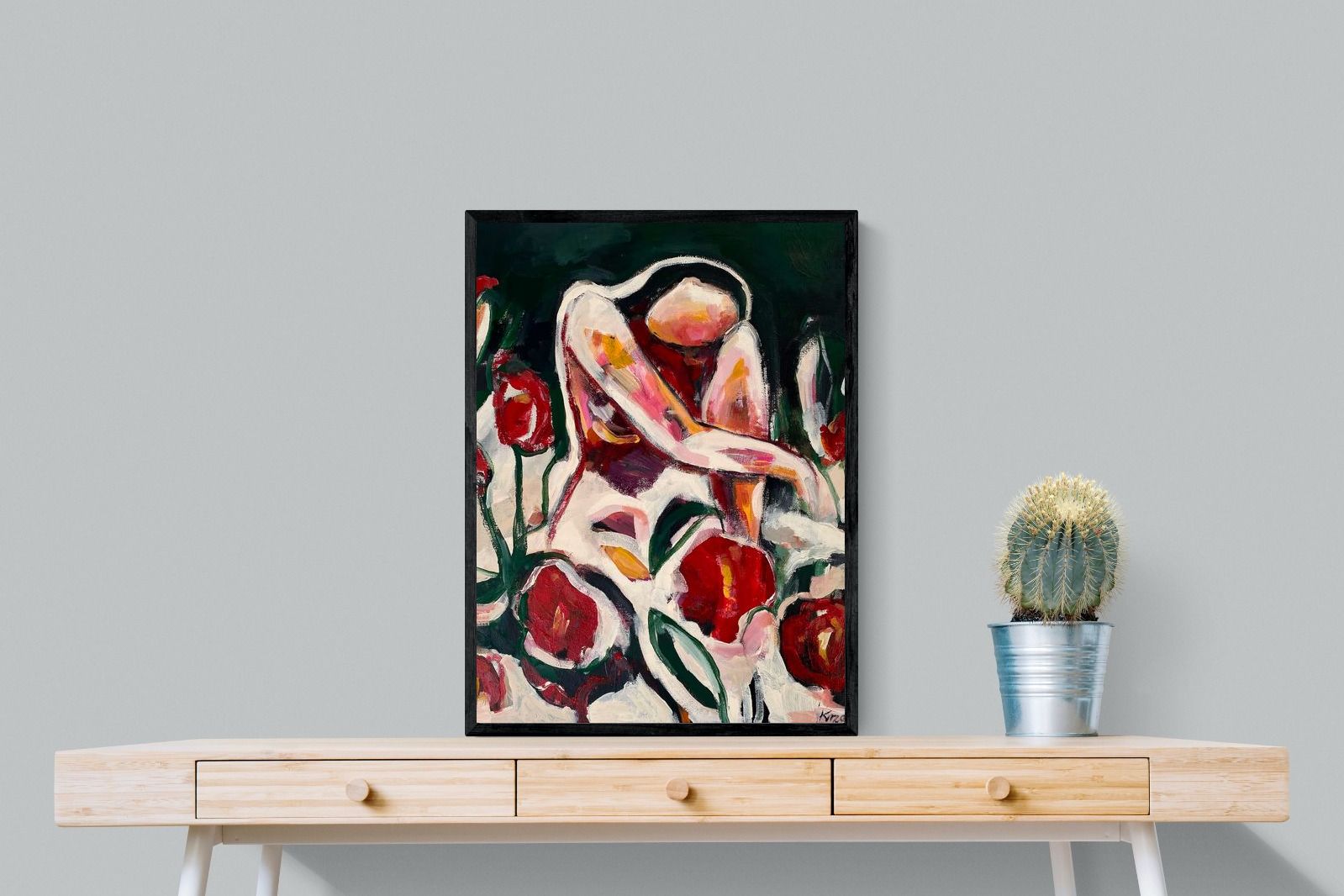 Pixalot Woman Among Red Flowers