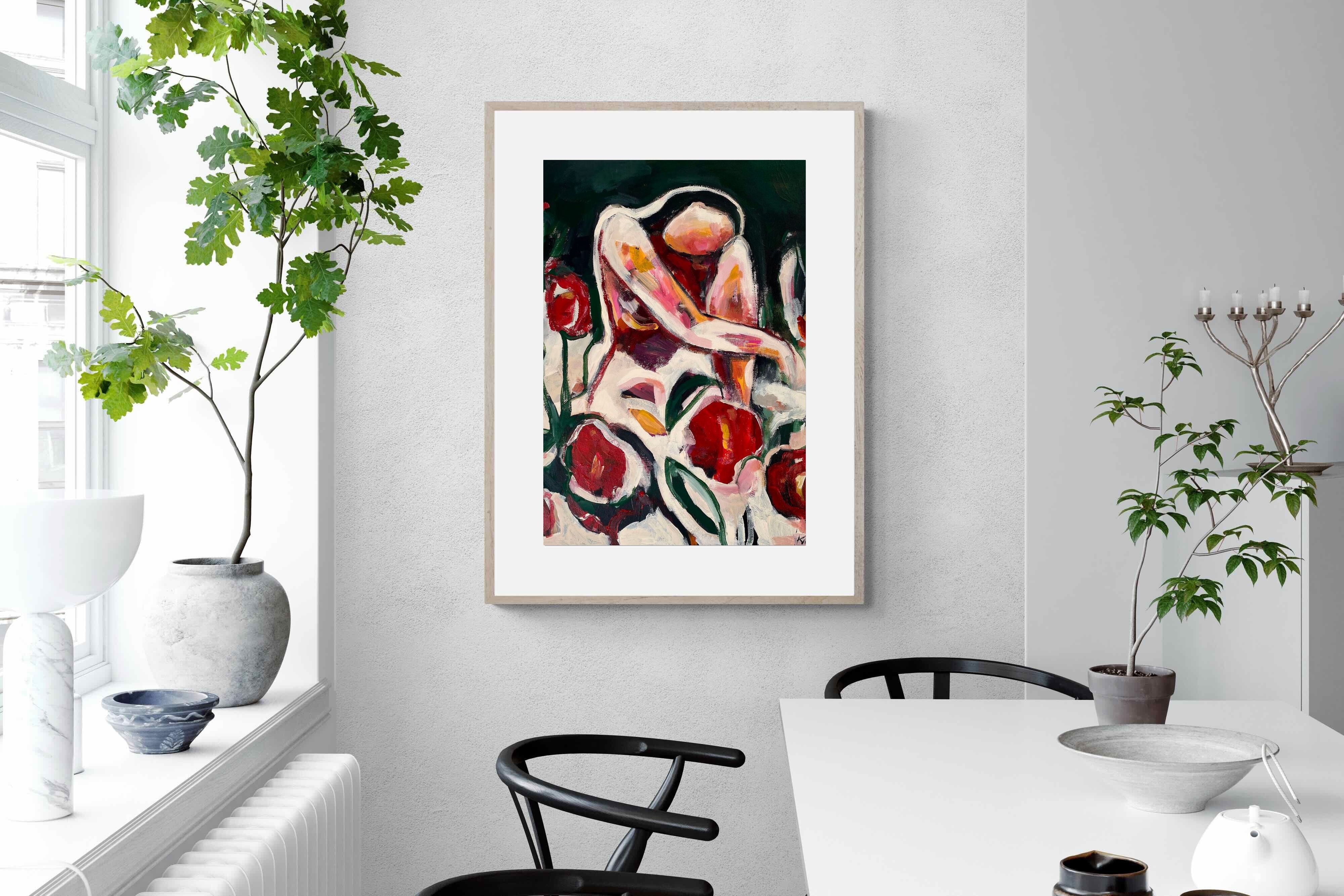 Pixalot Woman Among Red Flowers