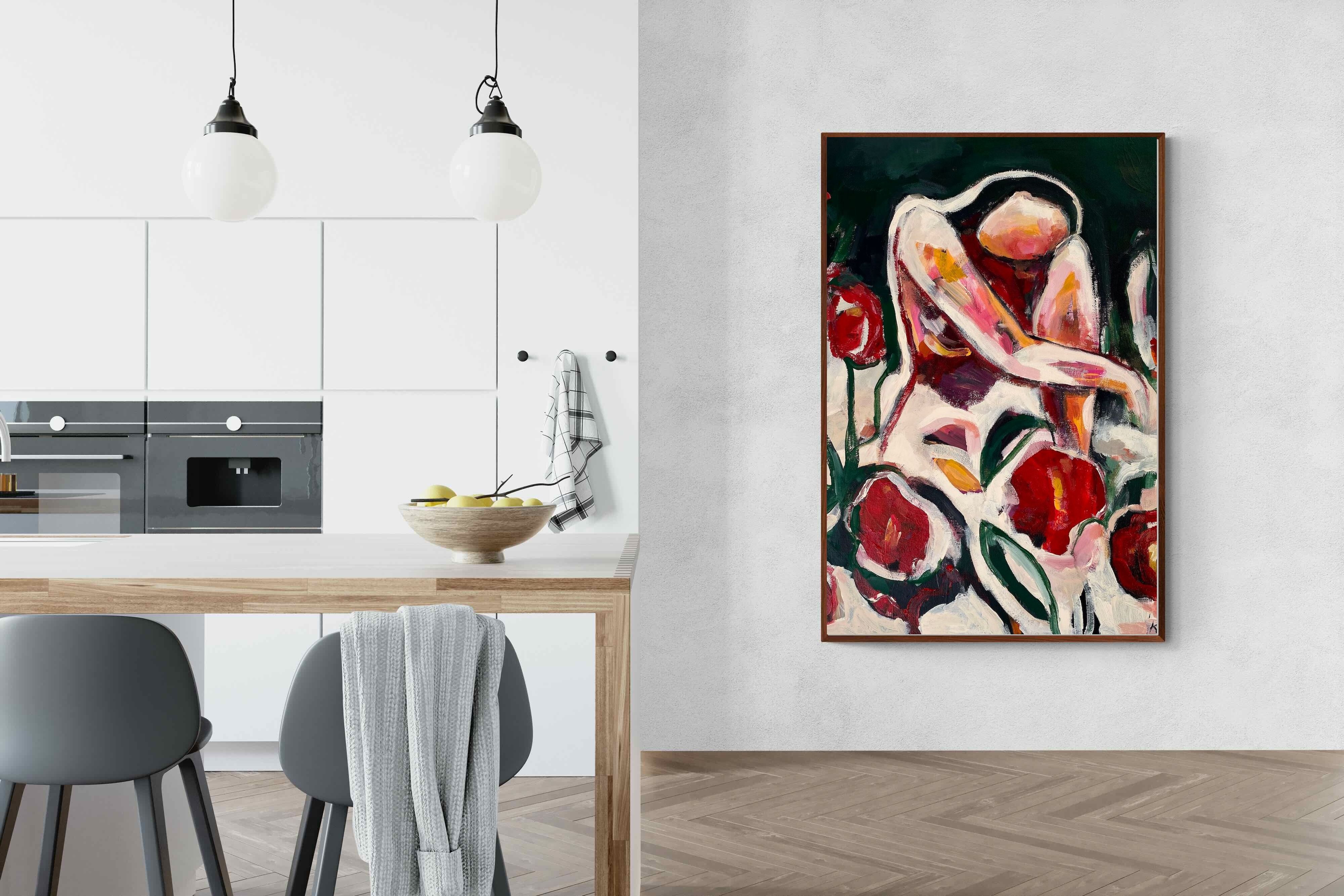 Pixalot Woman Among Red Flowers