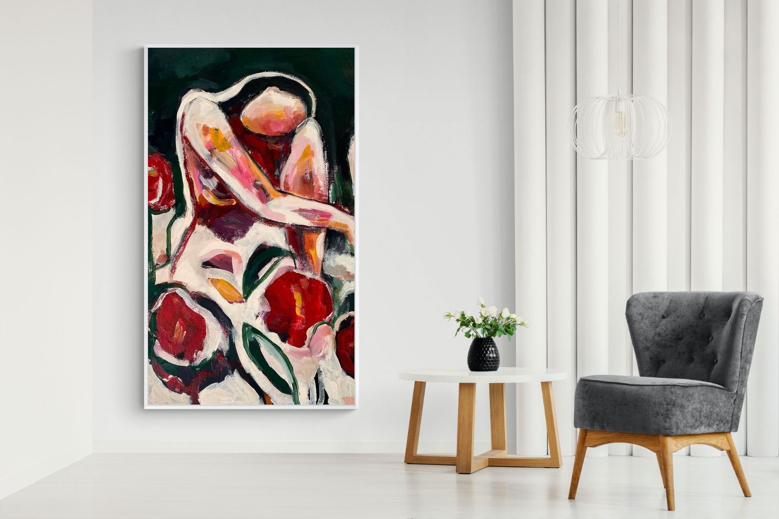 Pixalot Woman Among Red Flowers