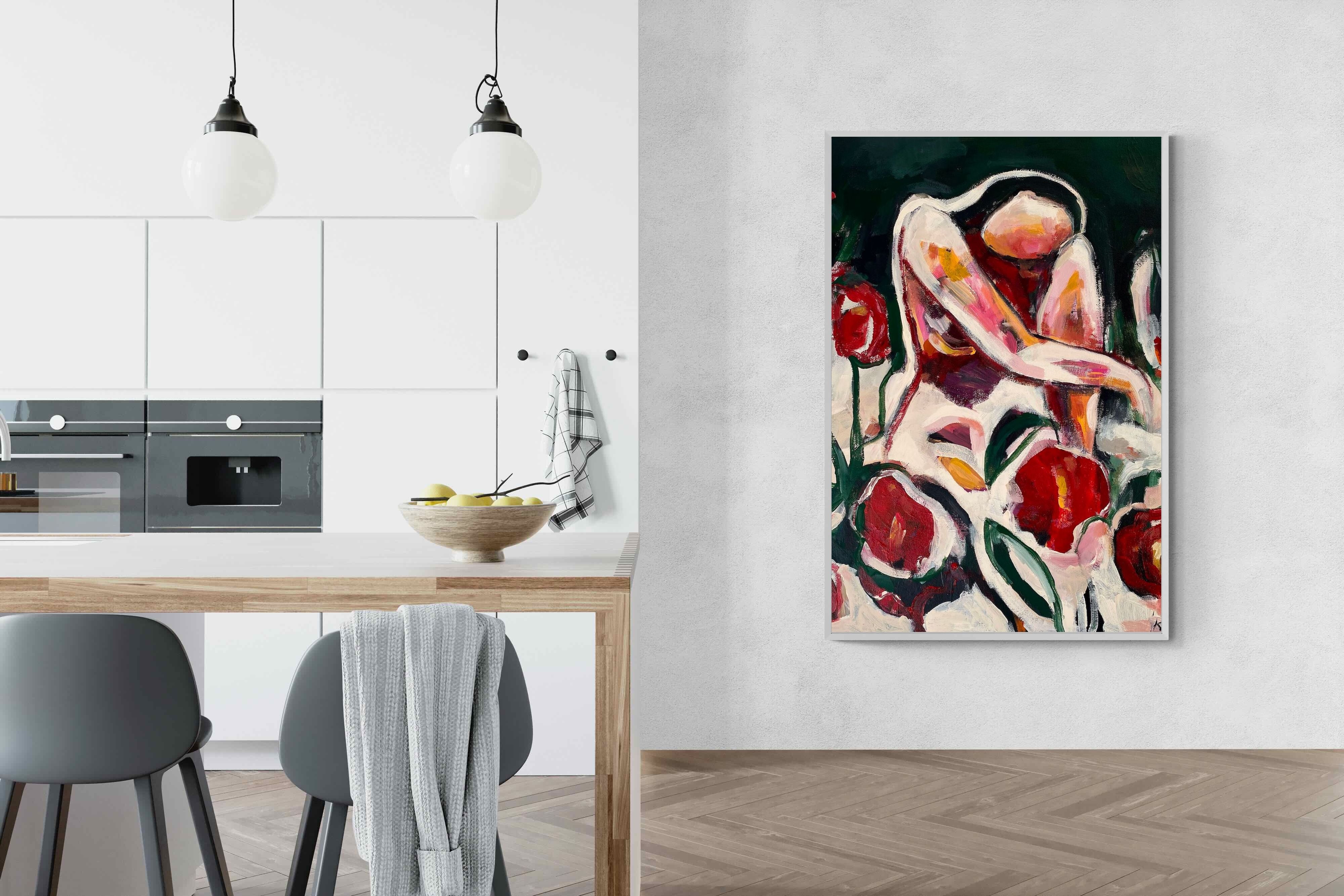 Pixalot Woman Among Red Flowers