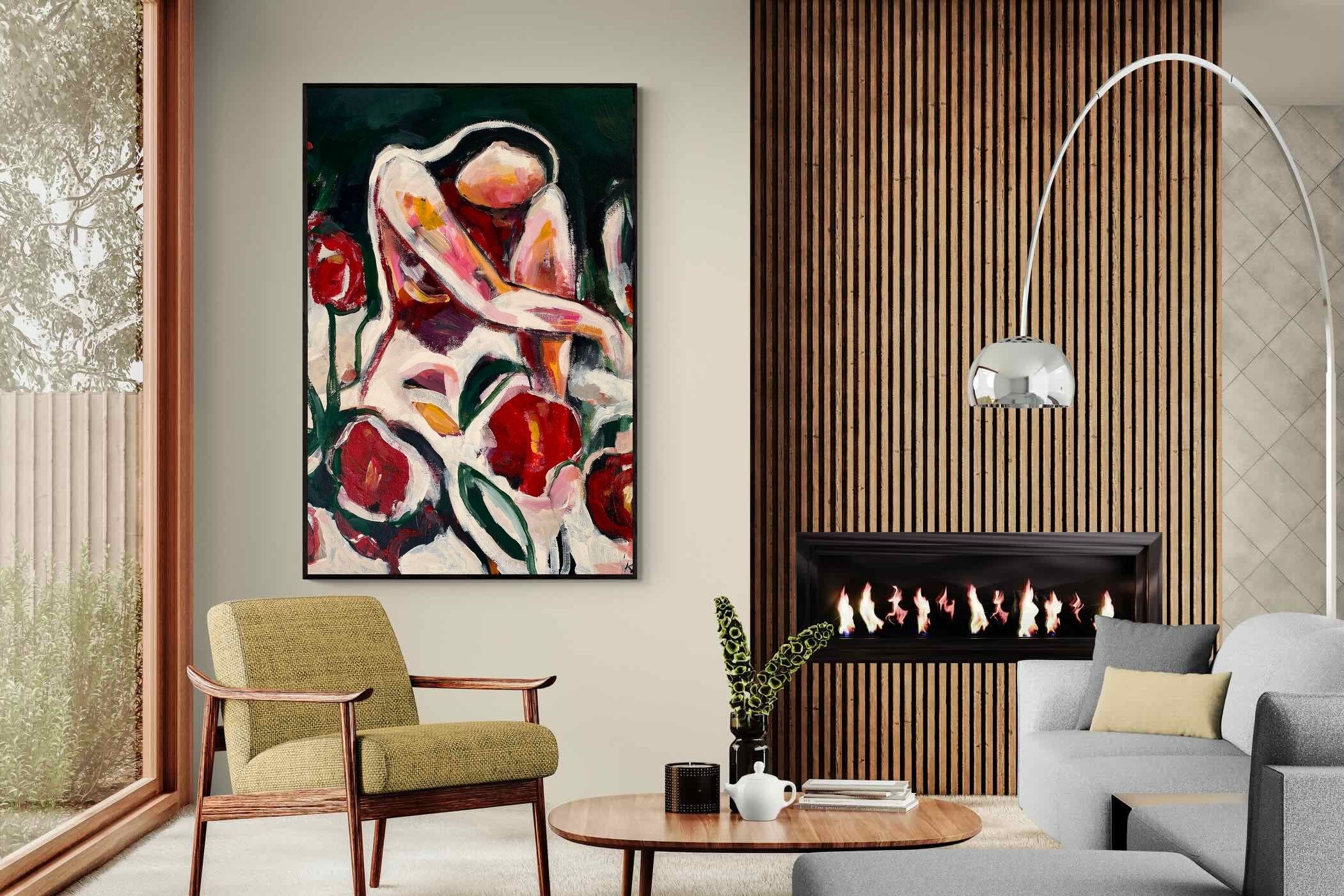 Pixalot Woman Among Red Flowers