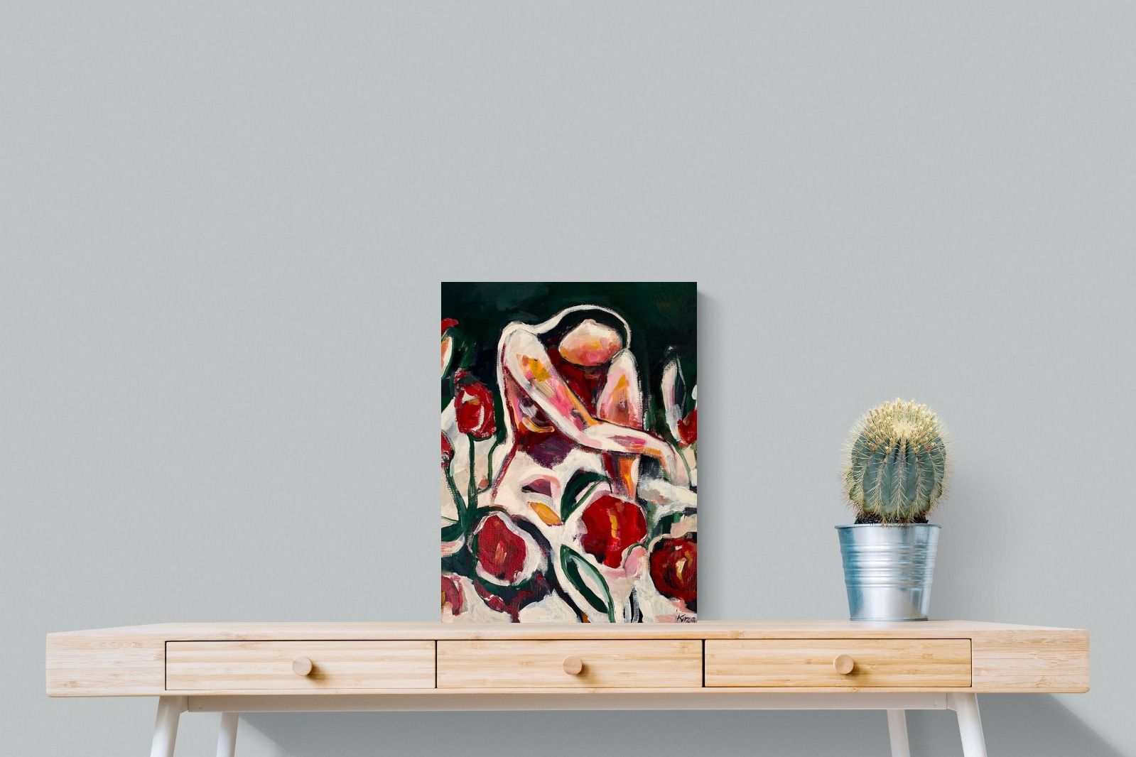 Pixalot Woman Among Red Flowers