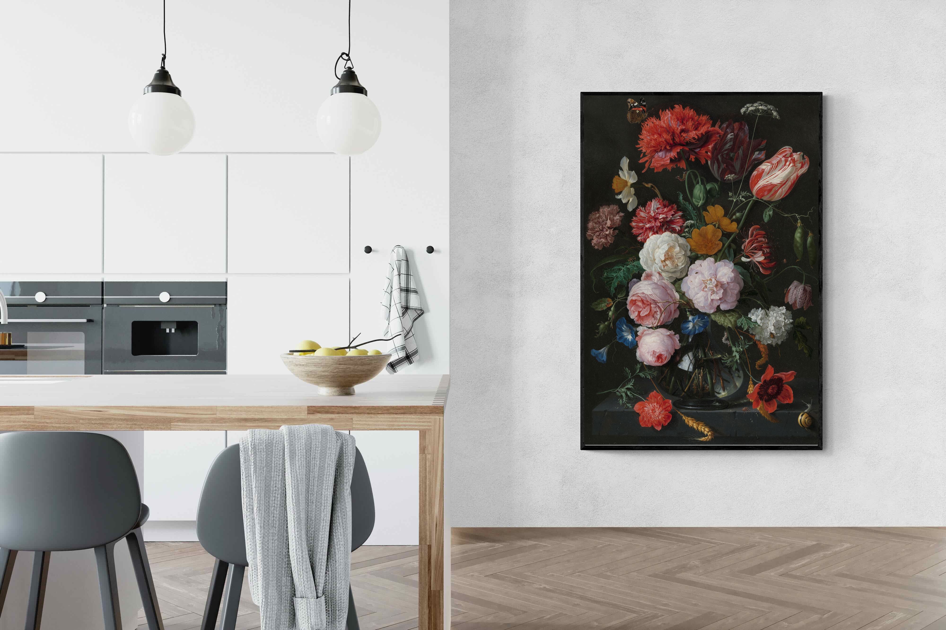 Pixalot Still Life with Flowers in a Glass Vase