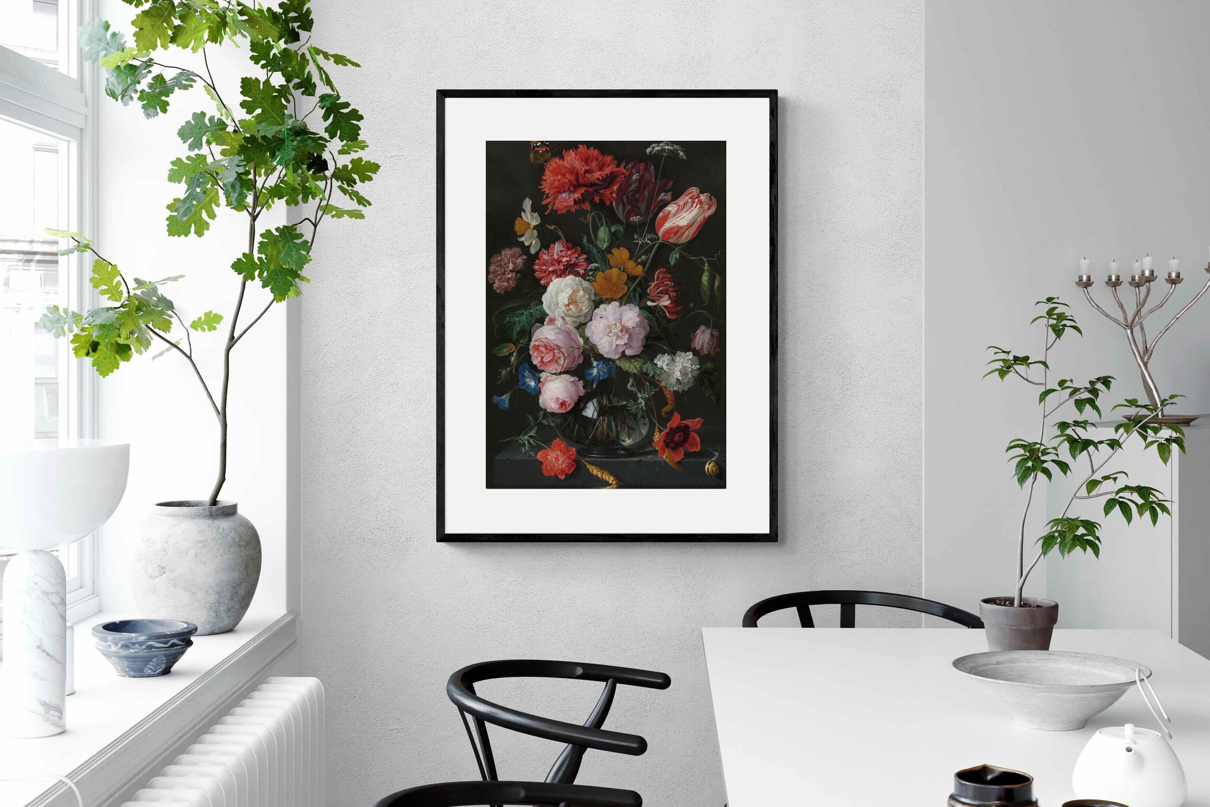 Pixalot Still Life with Flowers in a Glass Vase