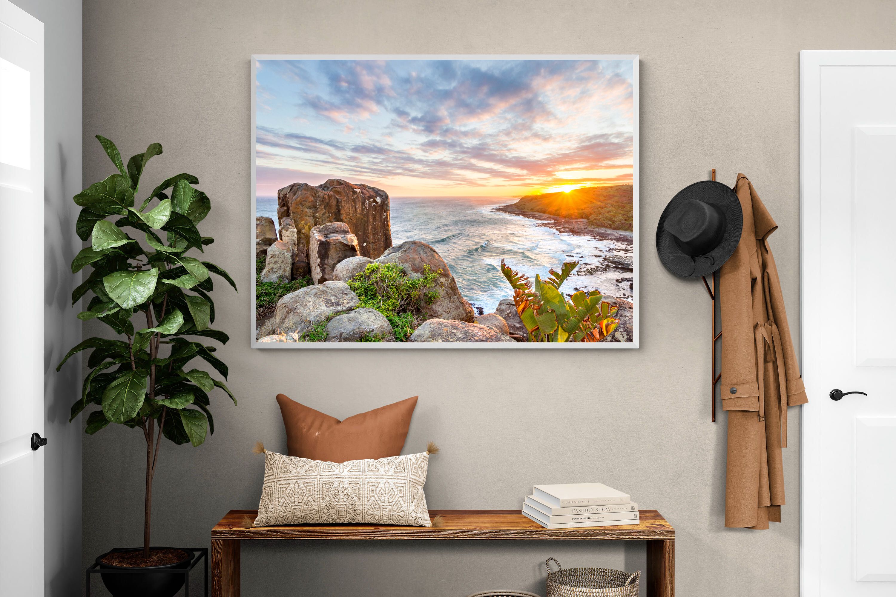 Pixalot Sunrise Over Rocky Bluff