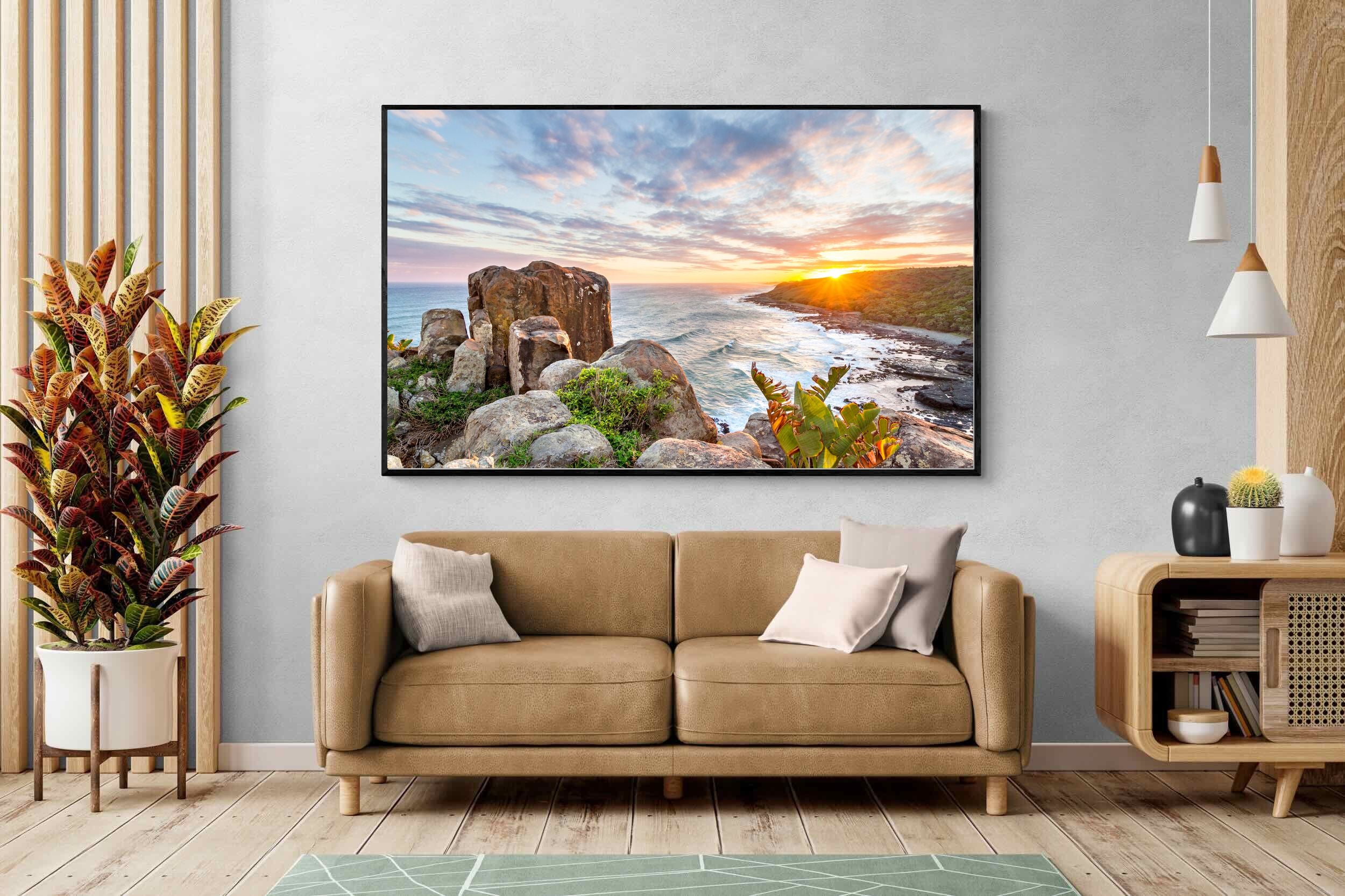 Pixalot Sunrise Over Rocky Bluff